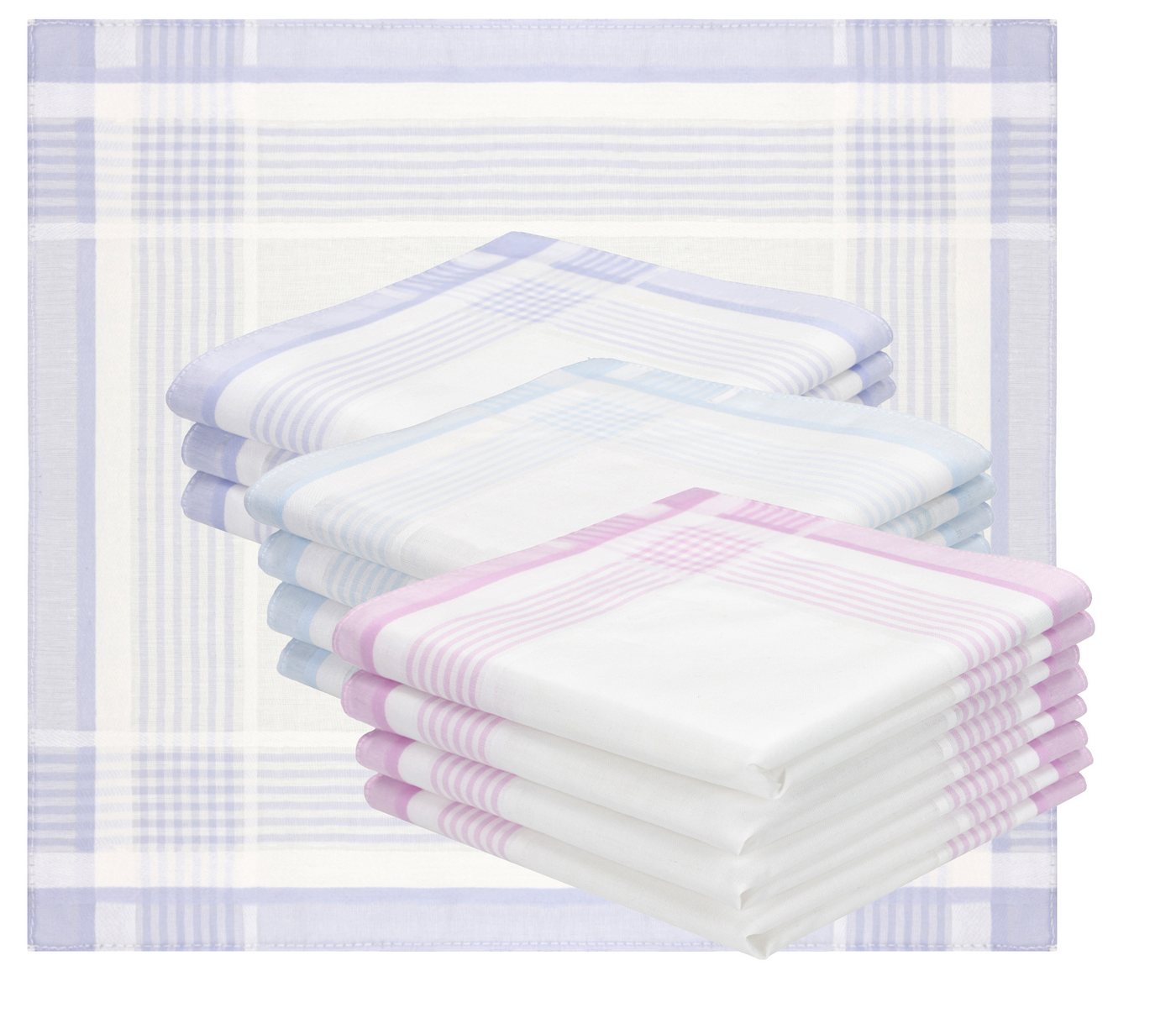 Betz Taschentuch 12er Damen Stoff Taschentücher Set Emma Größe ca. 28x28 cm, (12 Teile, 12-St. 12 Taschentücher)