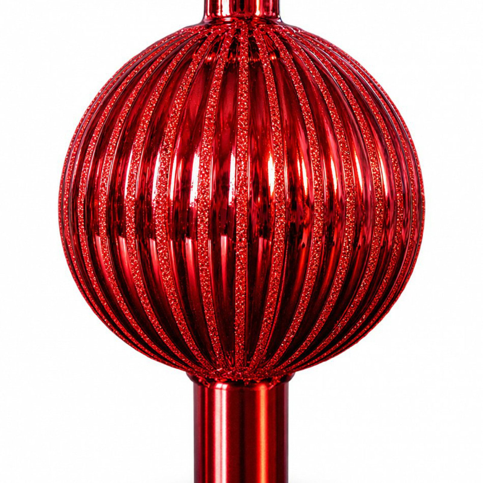 Koopman Christbaumspitze Baumspitze Glas Rot 30cm (1-tlg), Glas, Leichtgewichtig, 30cm hoch, Weihnachten – Bild 5 von 5