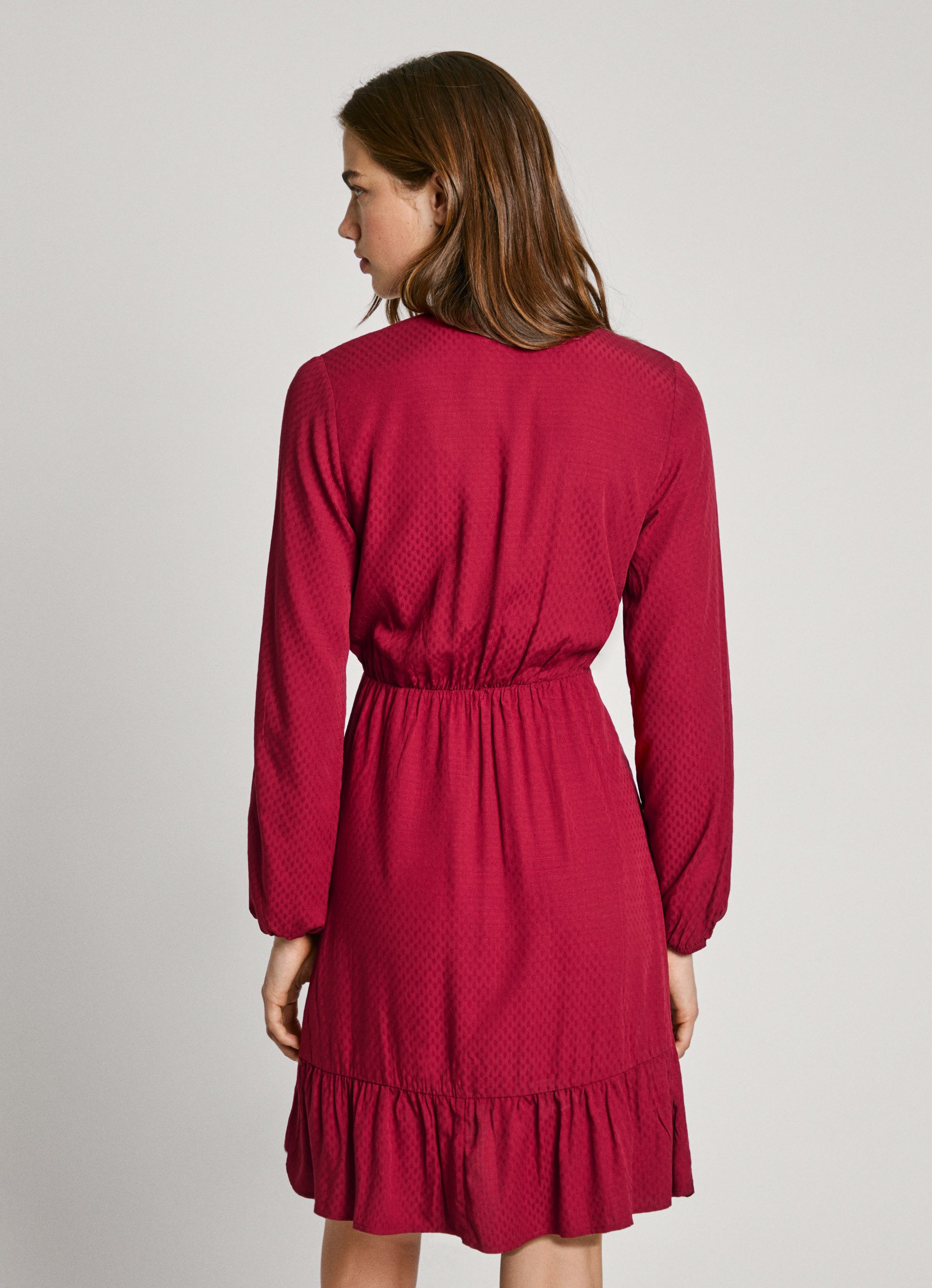 Pepe Jeans A-Linien-Kleid KENDALL mit Volants und langen Ärmeln