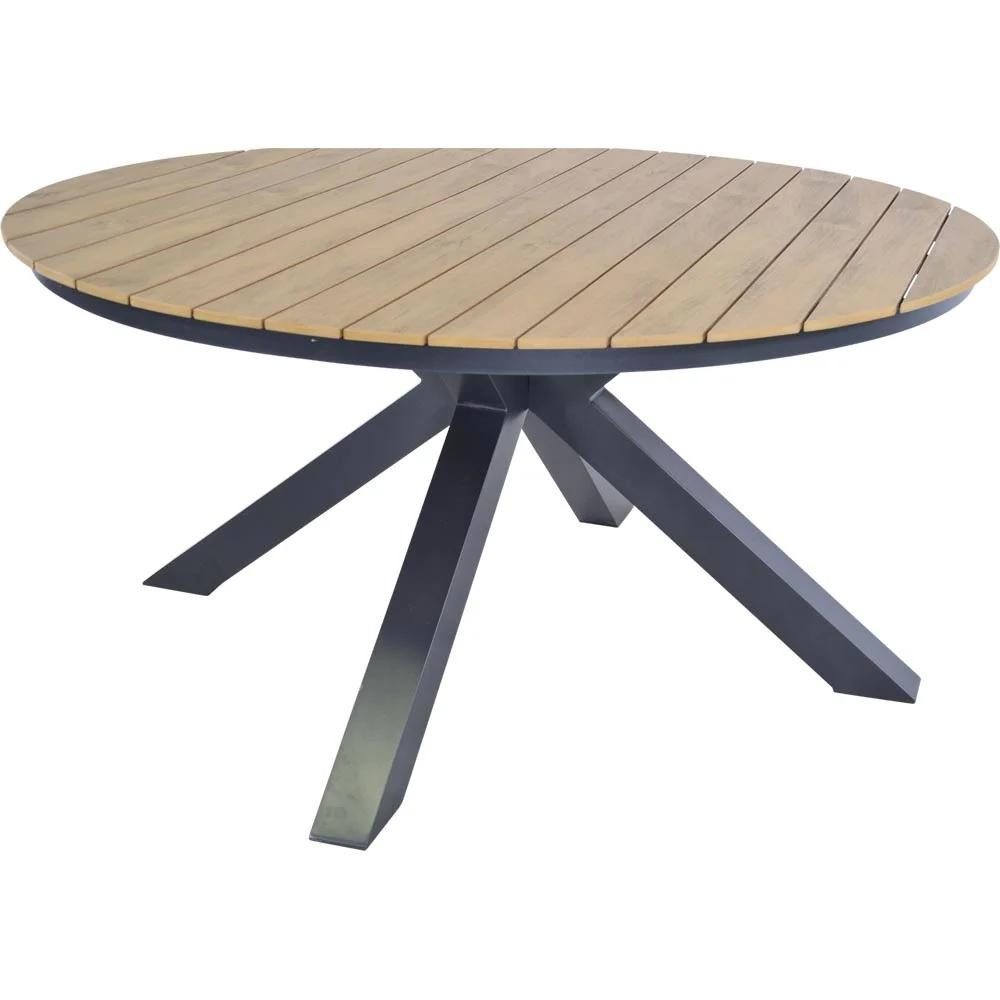 Natur24 Gartentisch Arezzo Tisch Polywood Aluminium Natur Anthrazit 150 x 150 x 74 cm