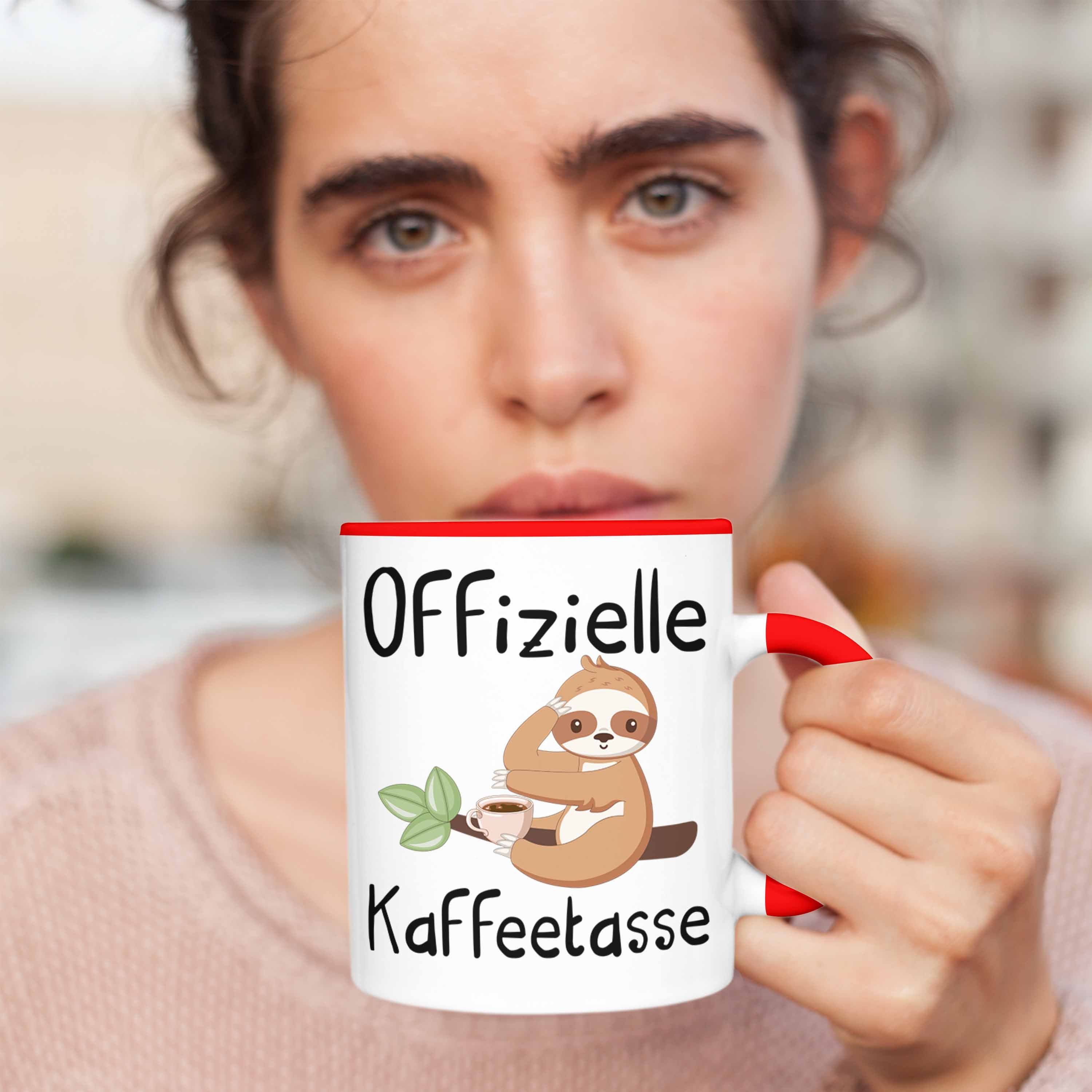 Trendation Kaffee-Tass Geschenk Rot Offizielle Kaffeetrinker Geschenkidee Kaffeetasse Tasse