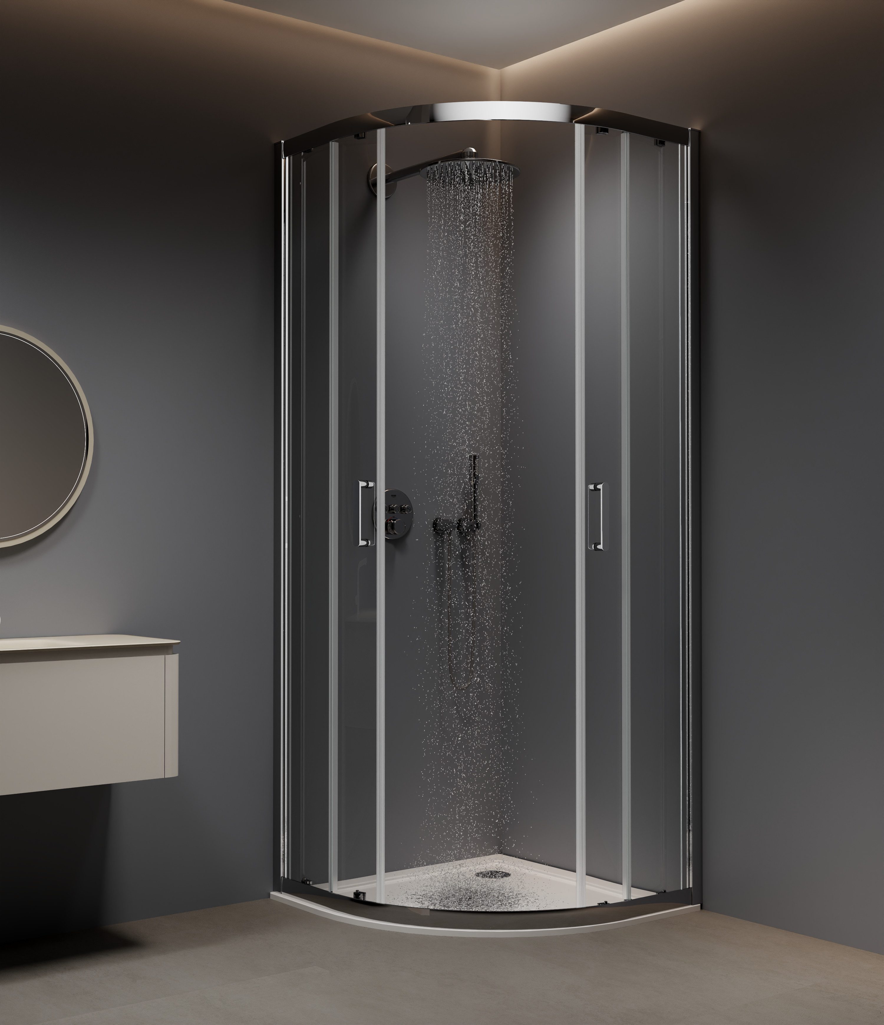 welltime Runddusche New Trento, BxT: 80x80 cm, Einscheibensicherheitsglas, günstig online kaufen