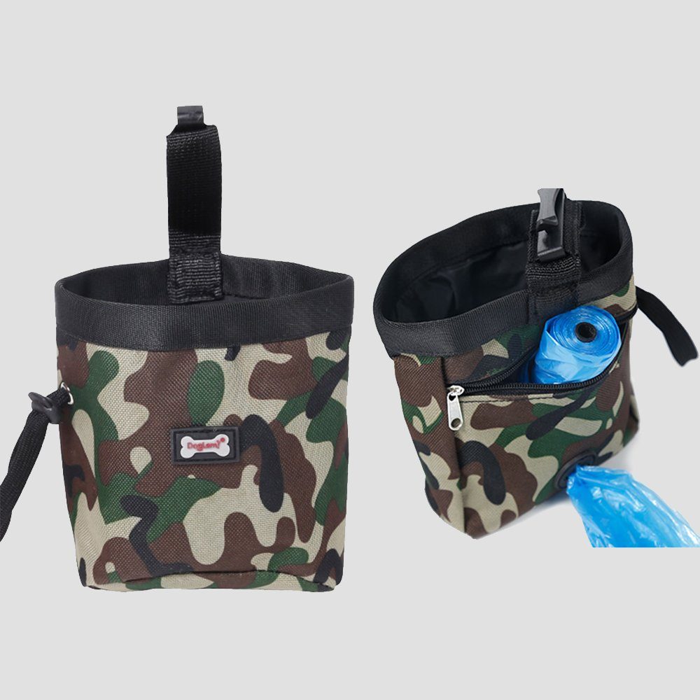 Camo, Seitentaschen, für Snacktasche, Nylon, und mit LAPA HOME Leckerlibeutel Wasserdicht Hunde Futterbeutel Katzen Grün Futteraufbewahrung