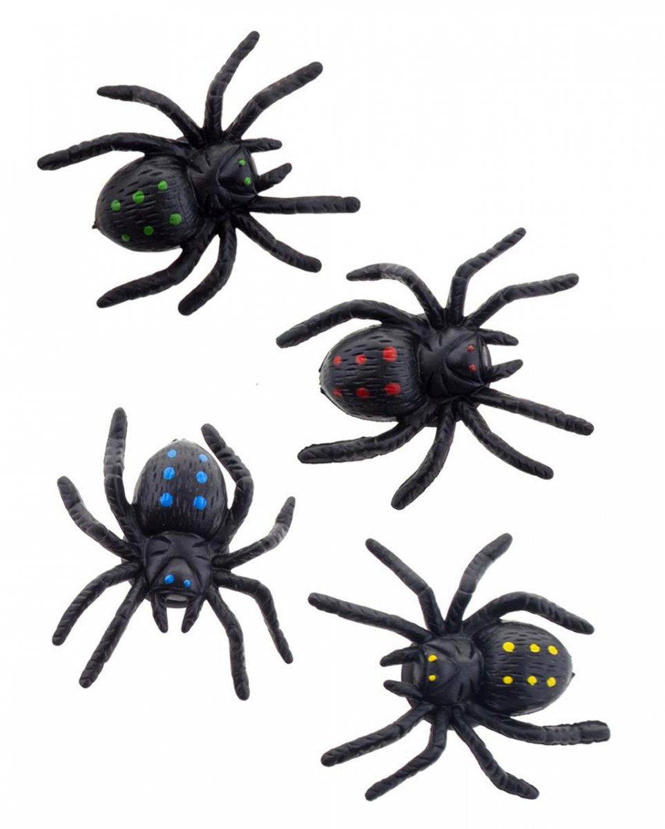 Horror-Shop Dekofigur Funktion Stück Schwarze Saugnapf mit Spinnen 4 als