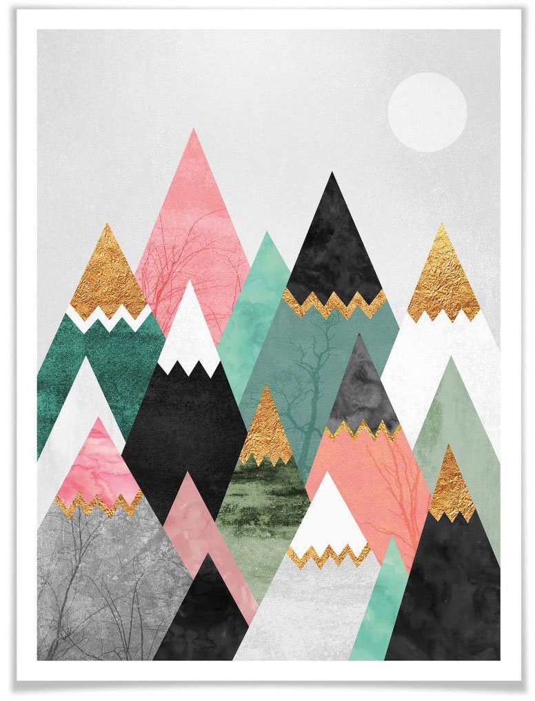 Wall-Art Poster St) Bunte (1 Berge Berge