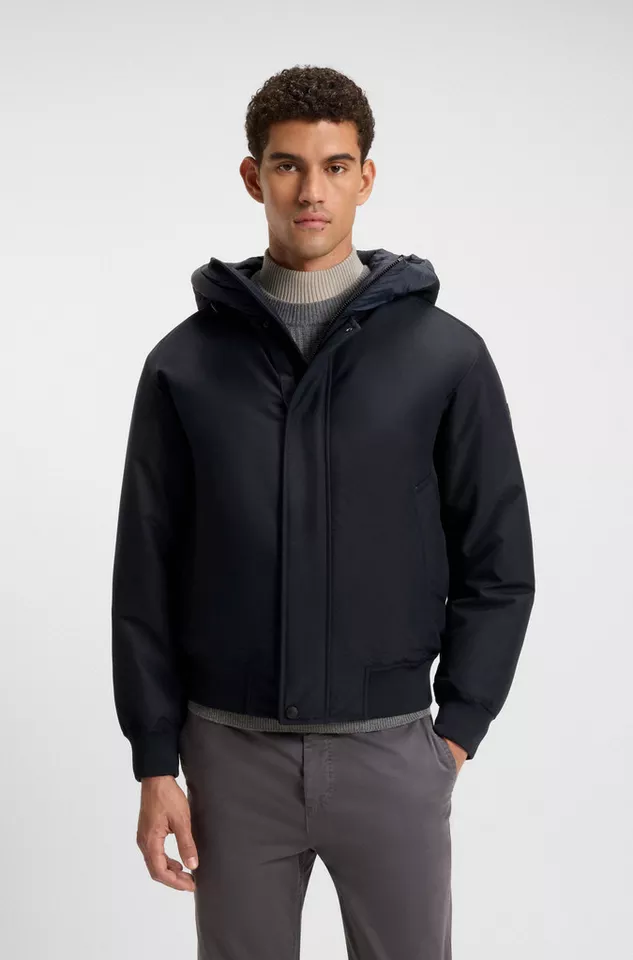 Boss Orange Blouson Osis relaxed fit, mit wattierter Kapuze, verdeckter Reißverschluss