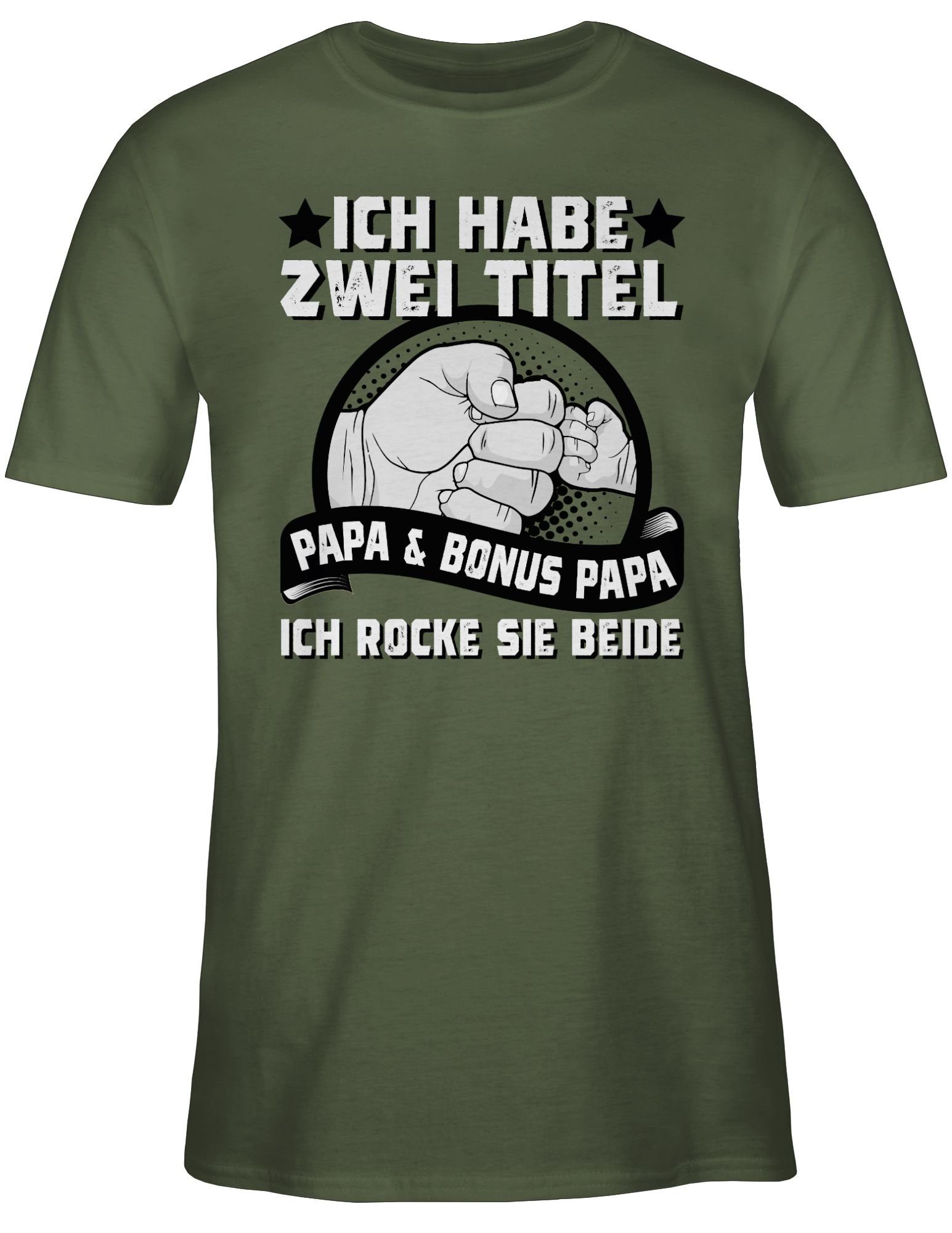 Army Ich für Papa Stiefvater I habe 3 Papa Grün Shirtracer - Geschenk zwei T-Shirt Vatertag Titel Papa und Bonus