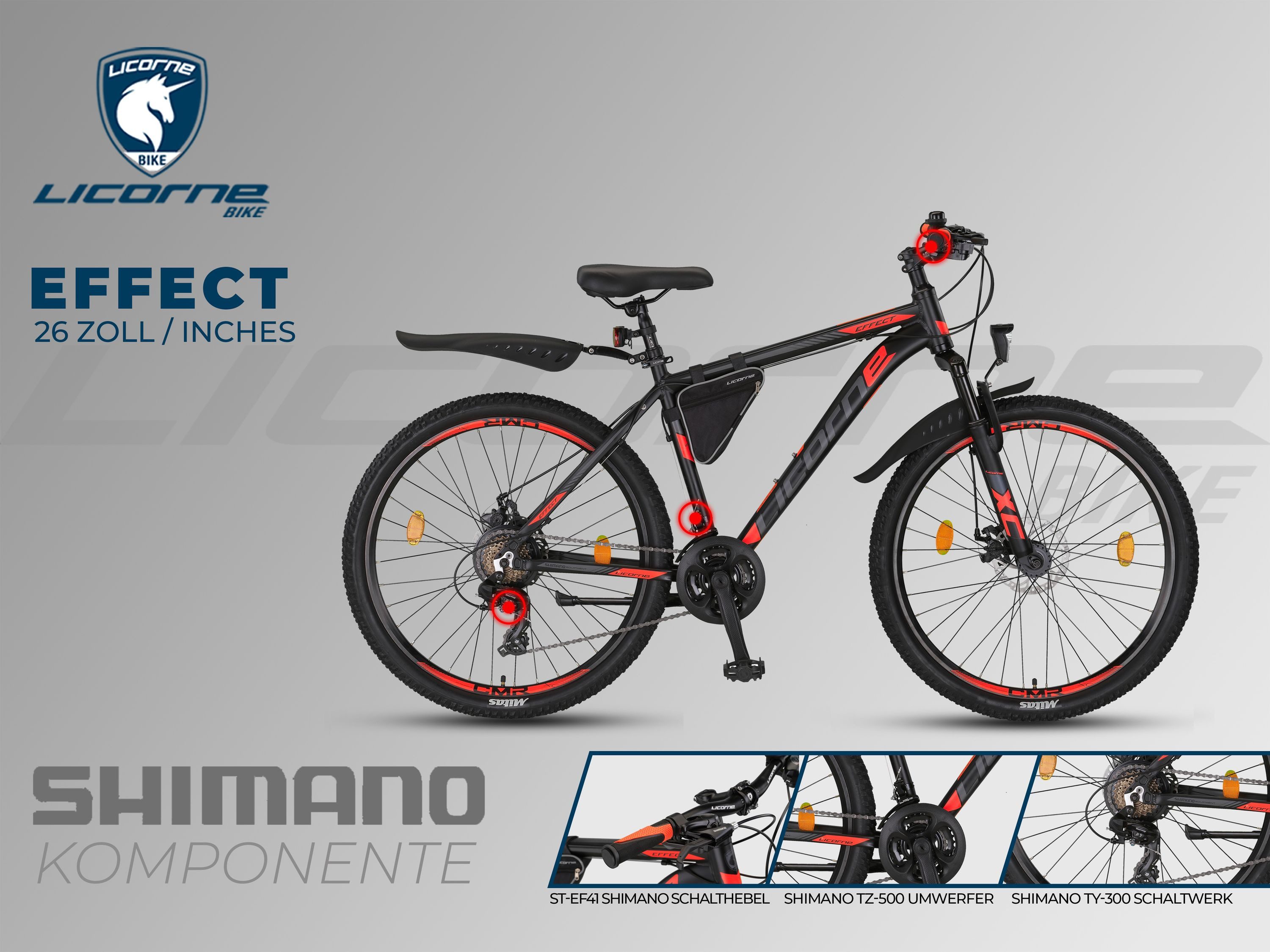 Licorne Bike Mountain Bike Licorne Bike Effect Premium Mountain Bike in 26, 27.5 and 29 inch