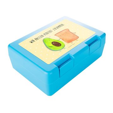 Mr. & Mrs. Panda Butterdose Avocado Toast - Gelb Pastell - Geschenk, Vegan, Brotbox, Brotzeitbox, Premium Kunststoff, (1-tlg), Doppelverschluss