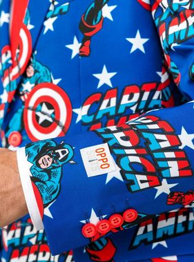 Opposuits Partyanzug Marvel Captain America, Lizenzierter Marvel-Anzug - einmal angeguckt und man sieht nur noch St