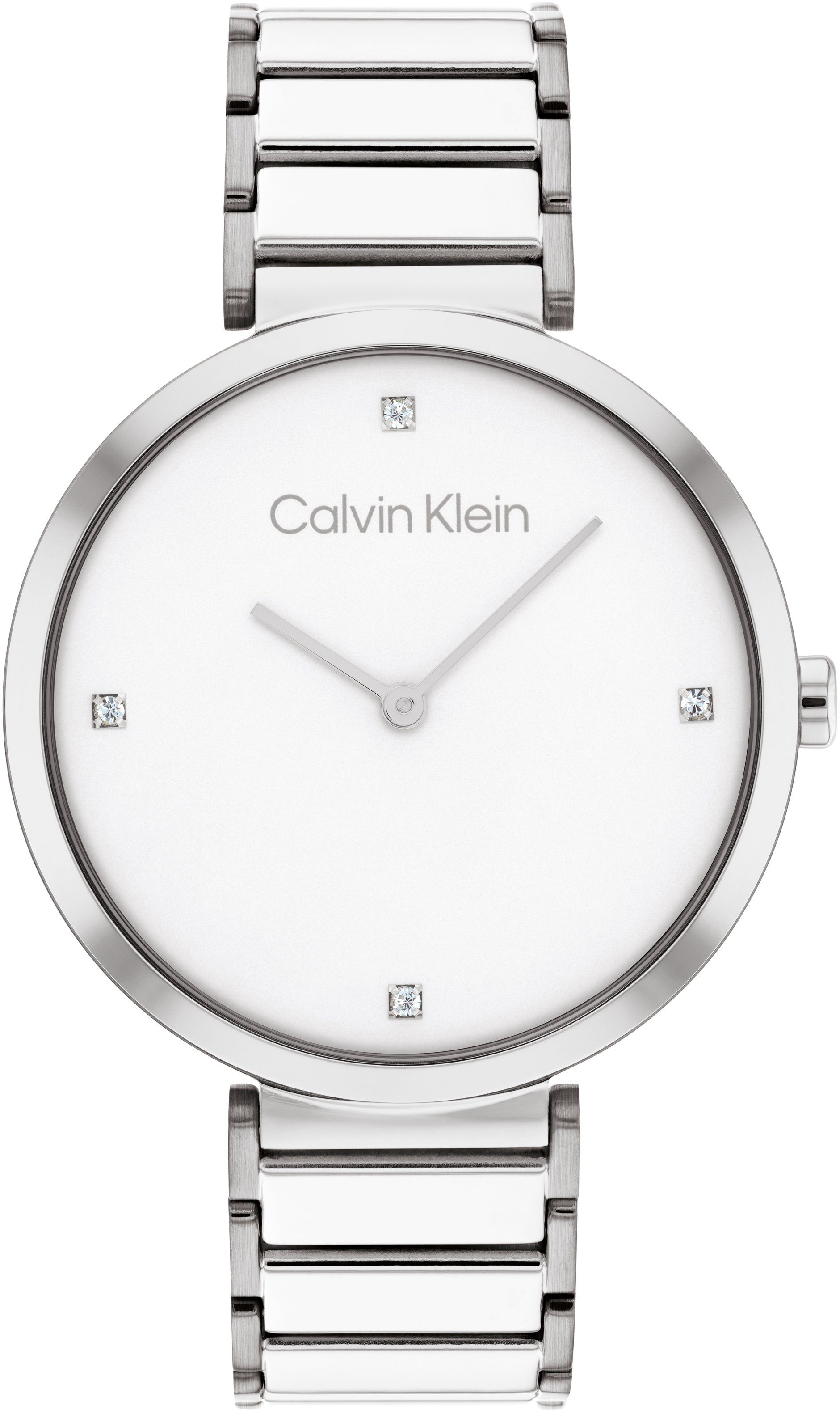 Calvin Klein Quarzuhr Minimalistic T Bar 36 mm, 25200137, Armbanduhr, Damenuhr, Mineralglas, Glaskristalle