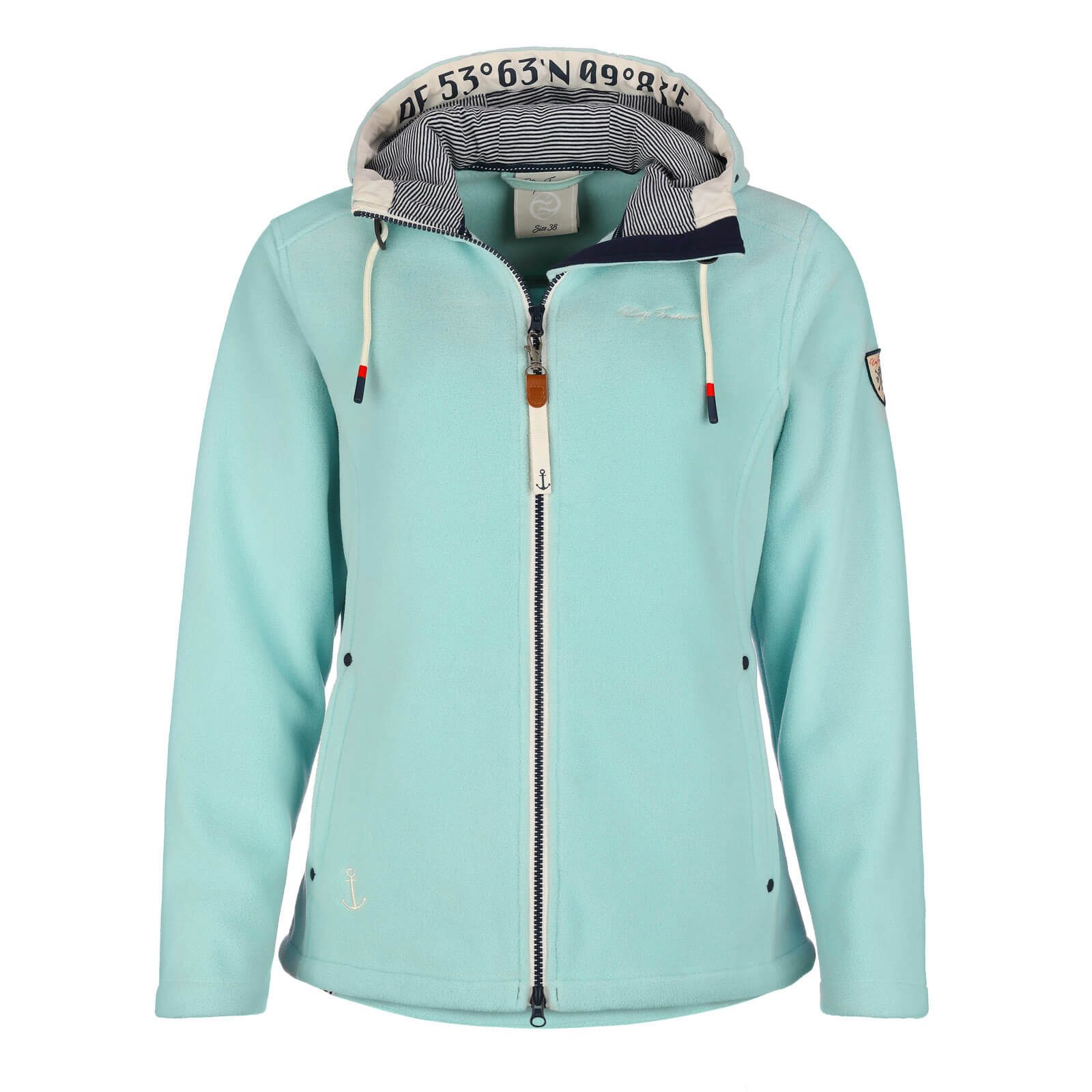 Dry Fashion Fleecejacke Norden Damen Jacke Norden mit Kapuze - Windabweisend mit taillierten Schnitt