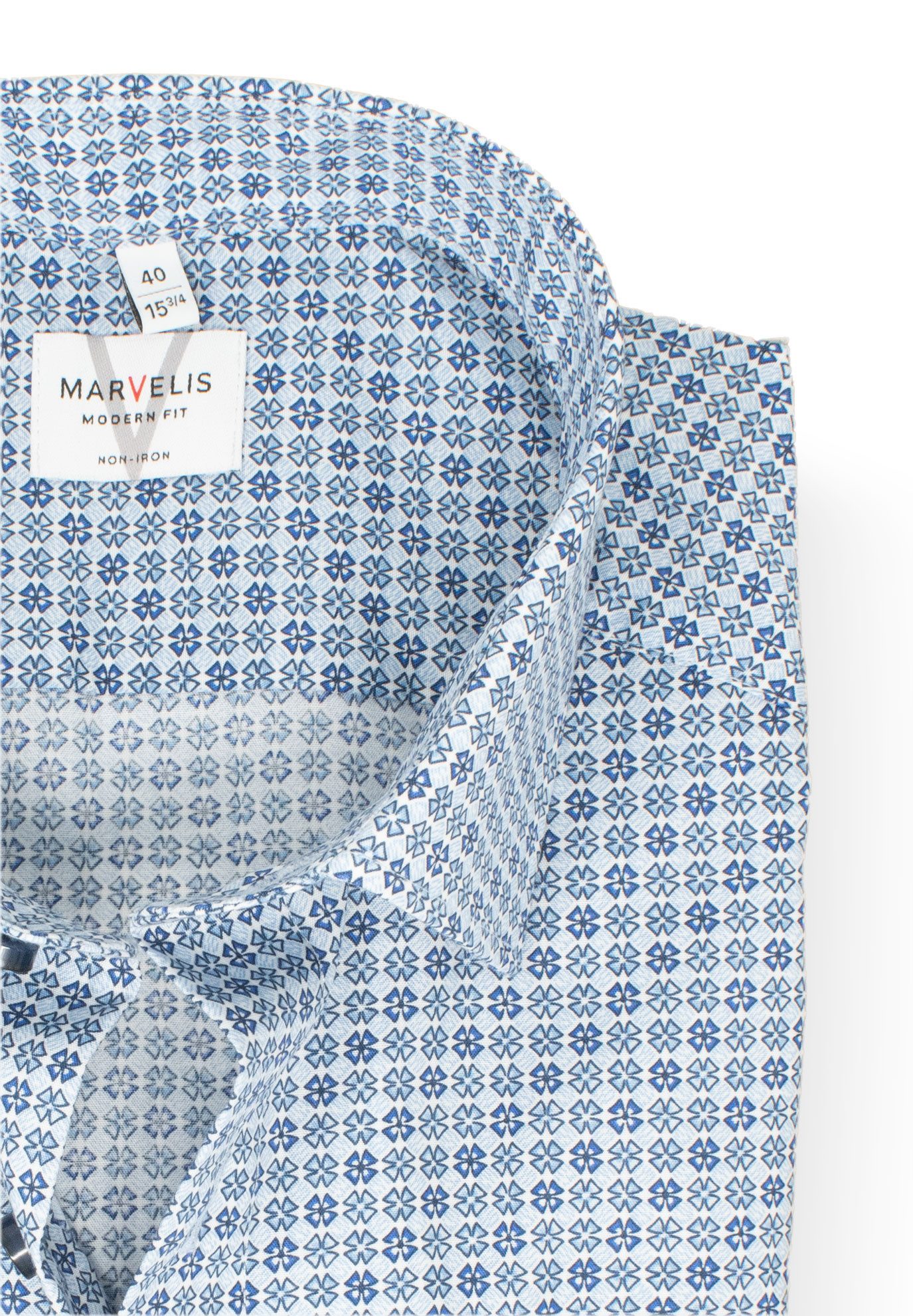 MARVELIS Kurzarmhemd Modern Fit normale, leicht taillierte Schnittführung