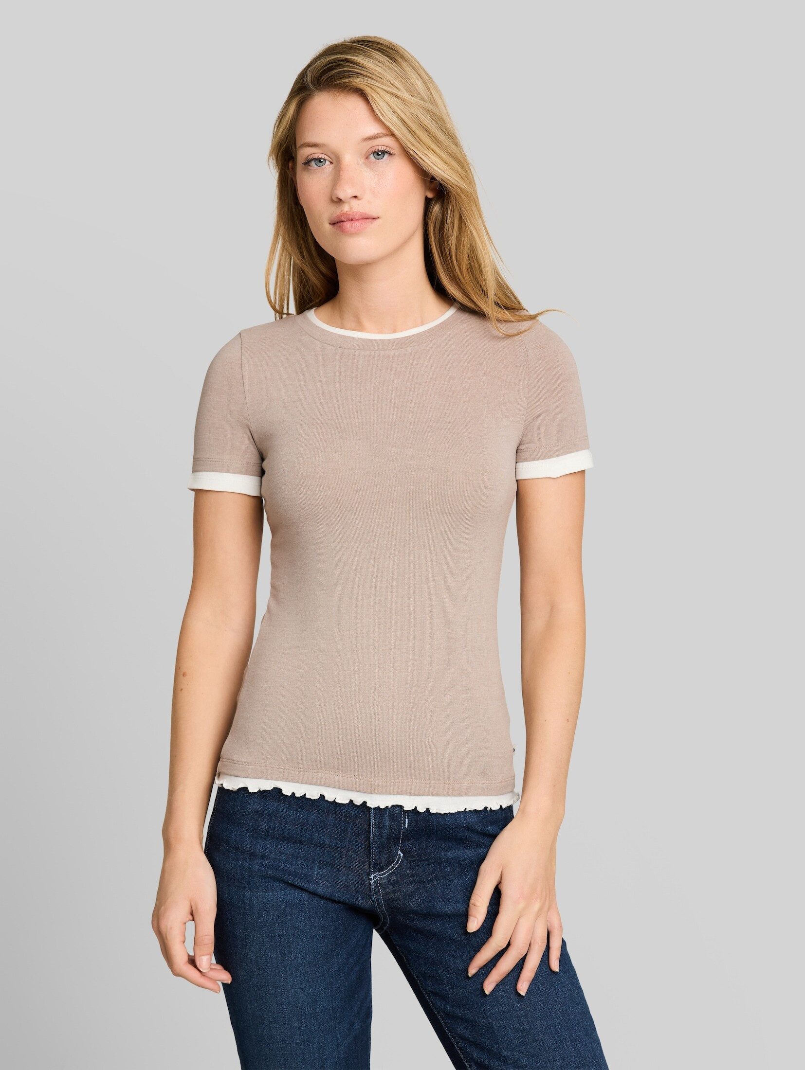 TOM TAILOR Denim T-Shirt T-Shirt (im Einserpack) T-Shirt im 2-in-1-Look