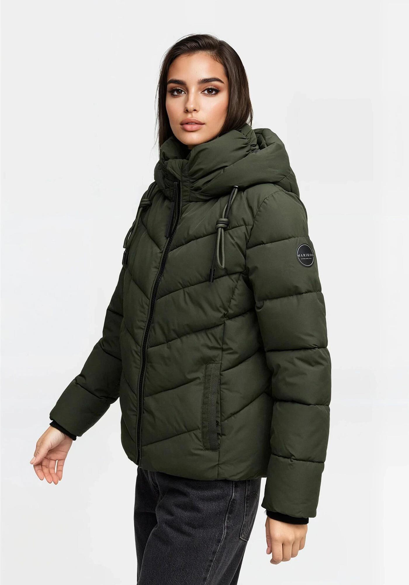 Marikoo Winterjacke Sahnemausii mit abnehmbarer Kapuze und hohem Kragen