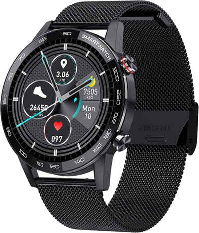 Daskoo Herren Smartwatch mit Bluetooth Anrufe Uhr, Wasserdicht Sportuhr Smartwatch, Fitness Armbanduhr,Schlafmonitor,für iOS Android (46mm)