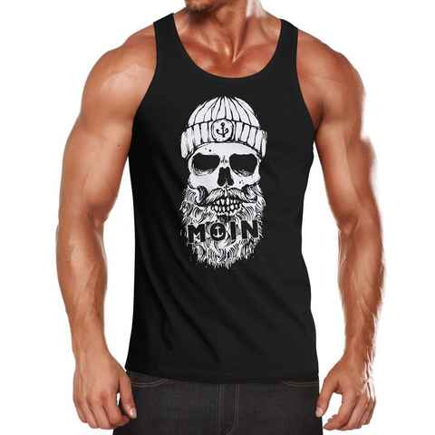 Neverless Tanktop Herren Tank-Top Moin Totenkopf Anker Skull Muskelshirt Muscle Shirt Neverless® mit Print