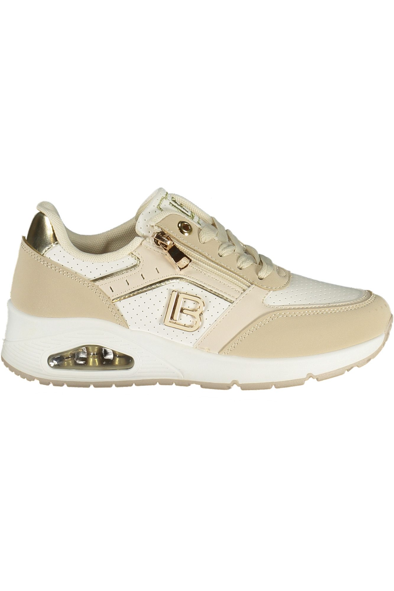 Laura Biagiotti Sneaker Beige Damensportschuhe mit Reißverschluss &