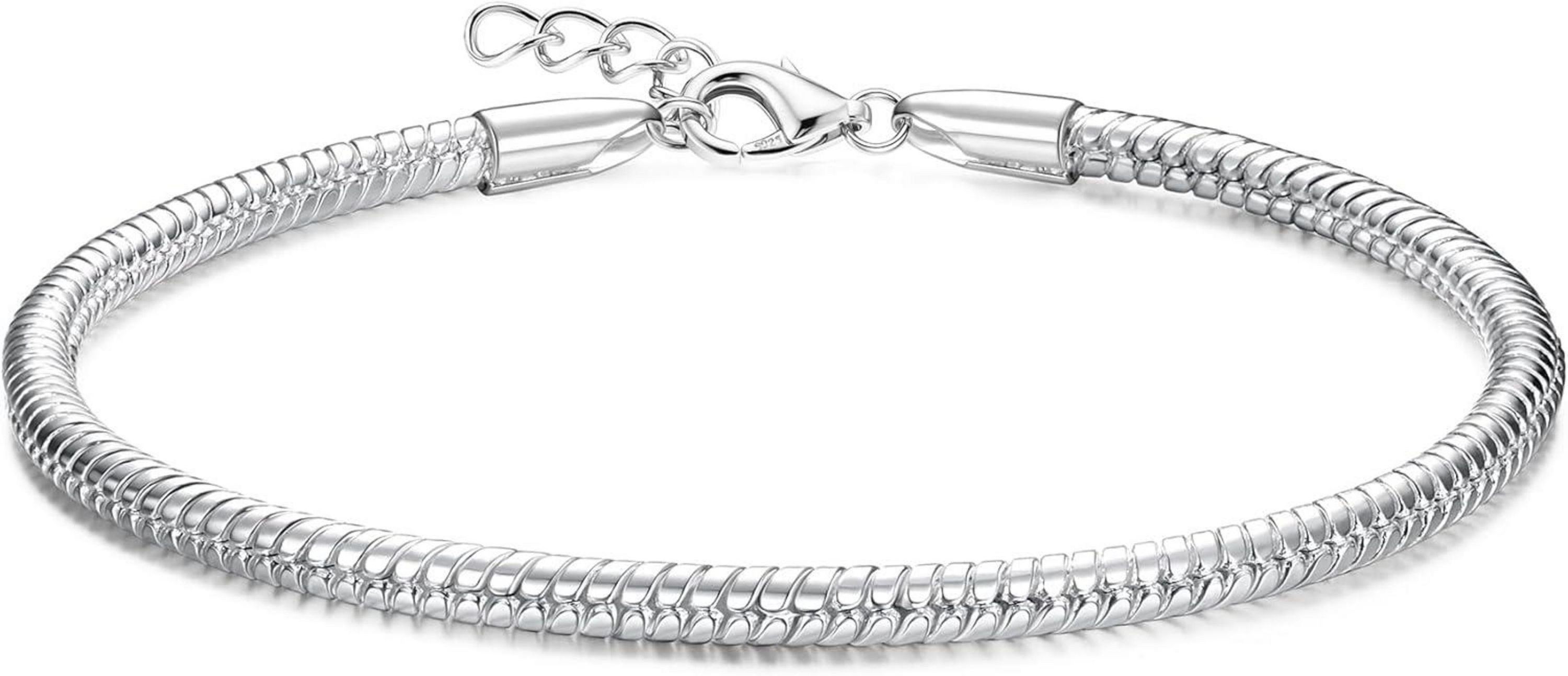 LuxusKollektion Ketten und Armband Set Adramata Armband Damen Silber 925 DIY Charms Verstellbar Armkette