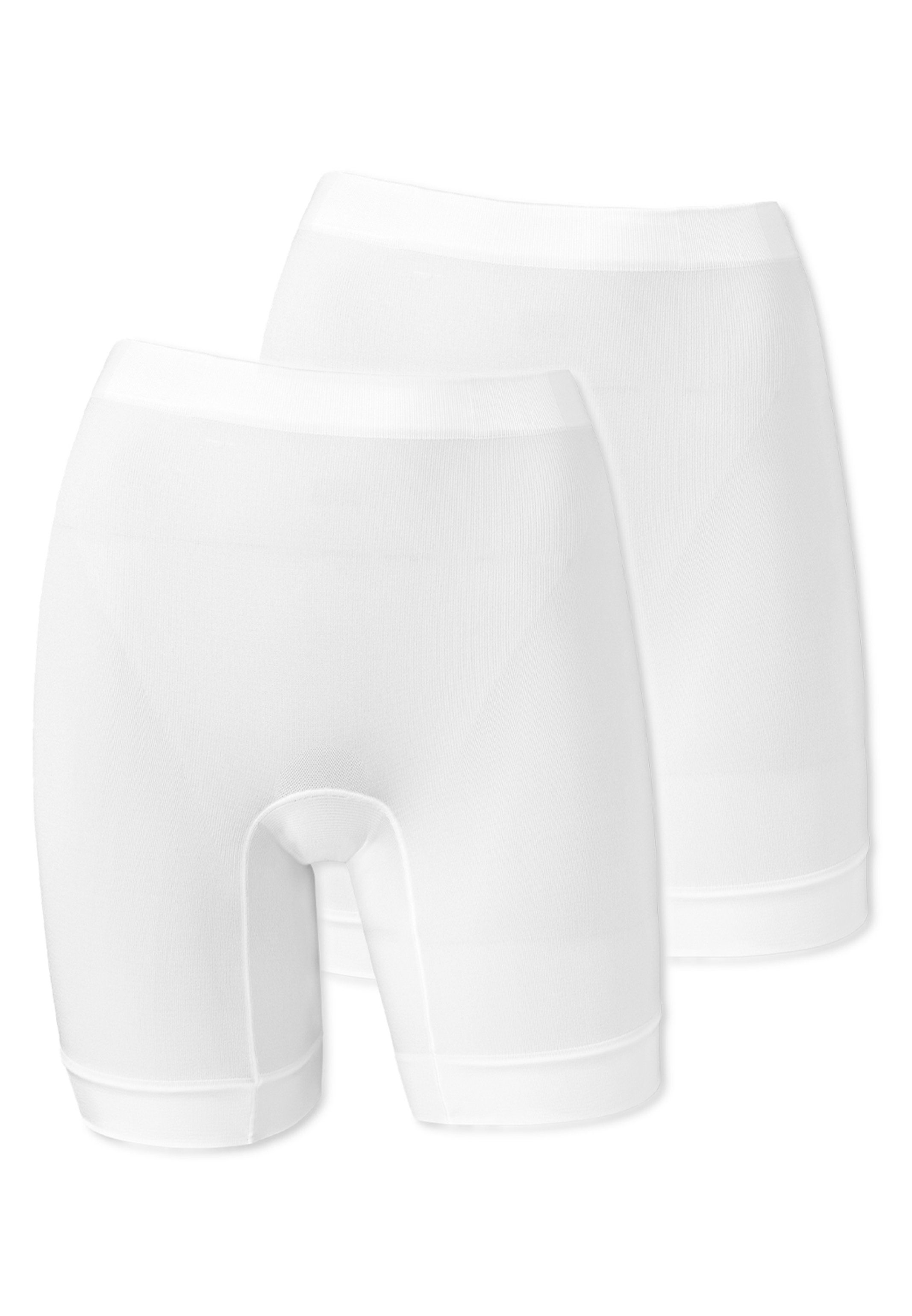 Schiesser Lange Unterhose 2er Pack Seamless Light (Spar-Set, 2-St) Longshorts - Stützend Weiß