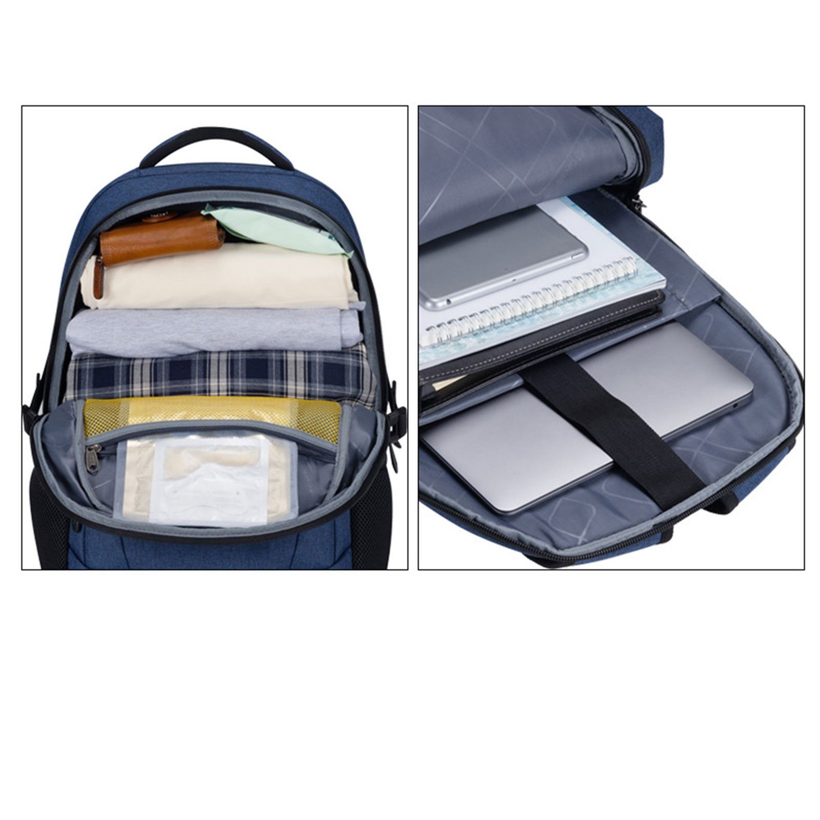 WISHDOR Laptoprucksack stabil Laptoptasche Usb-Anschluss-Design Schulrucksack Anti-Diebstahl, Wasserbeständig Tasche Backpack Laptop Großer mit 31x45x20CM/37x51x23cm, Laptopfach), USB-Lade-Anschluss, Stauraum (Notebook Bequem Schule und Rucksack Uni und Rucksäcke Taschen Blau Laptop mit Rucksack