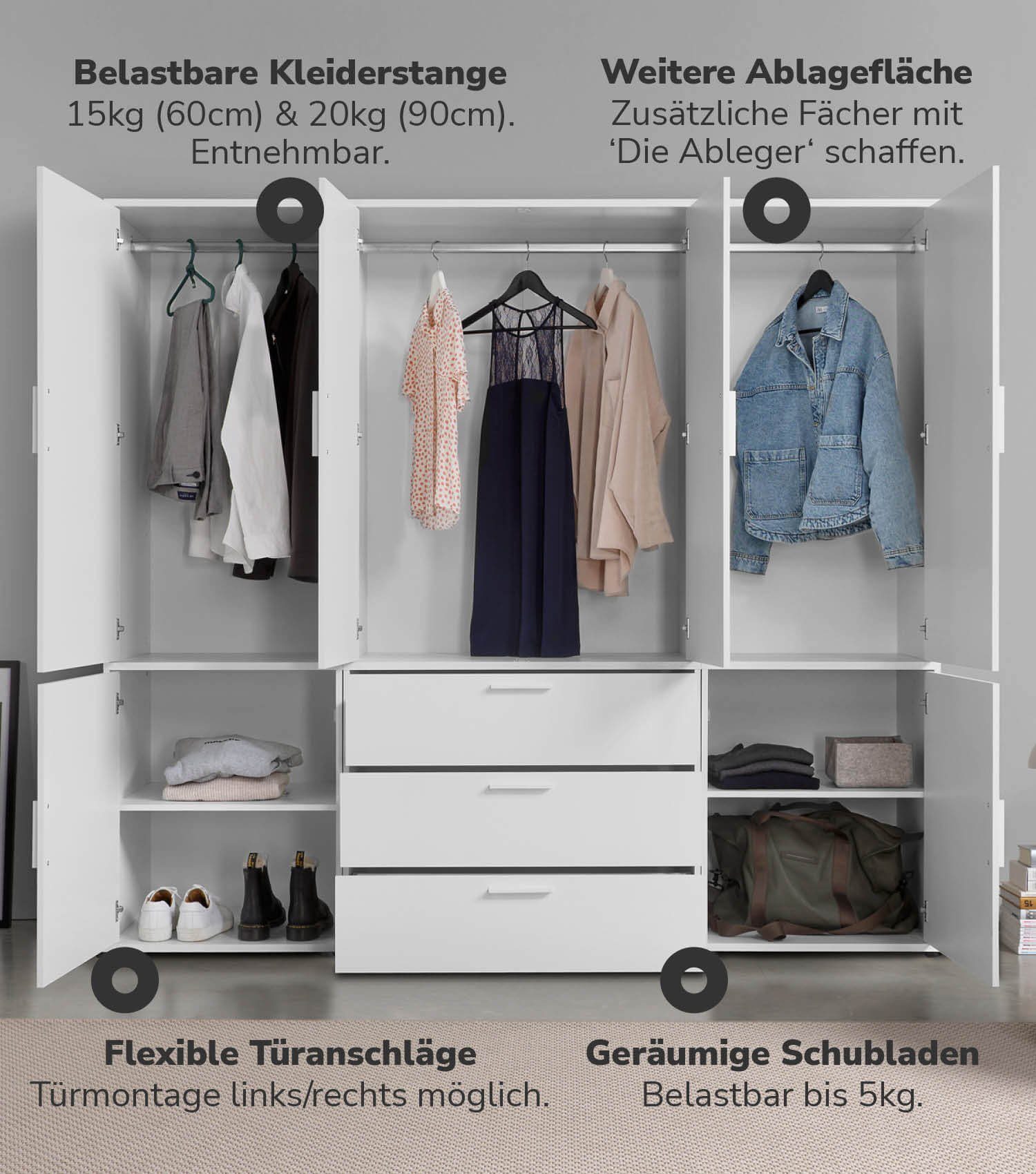 mokebo Kleiderschrank Der Grenzenlose (6-Türig & günstig online kaufen