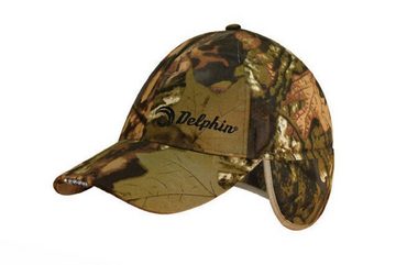 Delphin.sk Ohrenmütze Wintermütze DELPHIN - Base Cap, Summer Camo mit 5 LEDs Tarnfarbe Kappe mit warmem Futter im Tarnmuster und LED-Leuchten