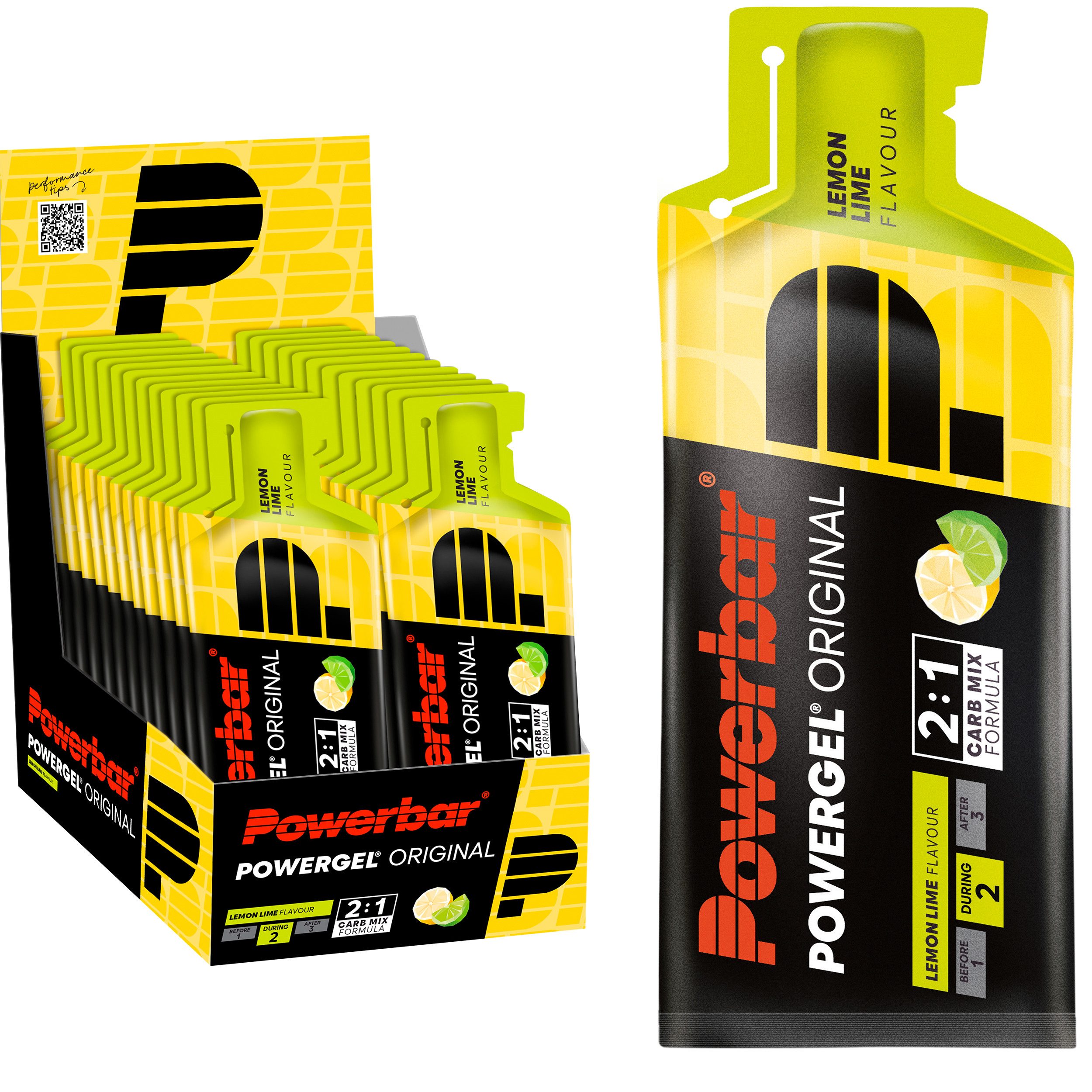 PowerBar PowerGel Fruit Lemon Lime Zitrone High Carb Energiegel Natrium 24x 41g Gel, Packung à 24 St.