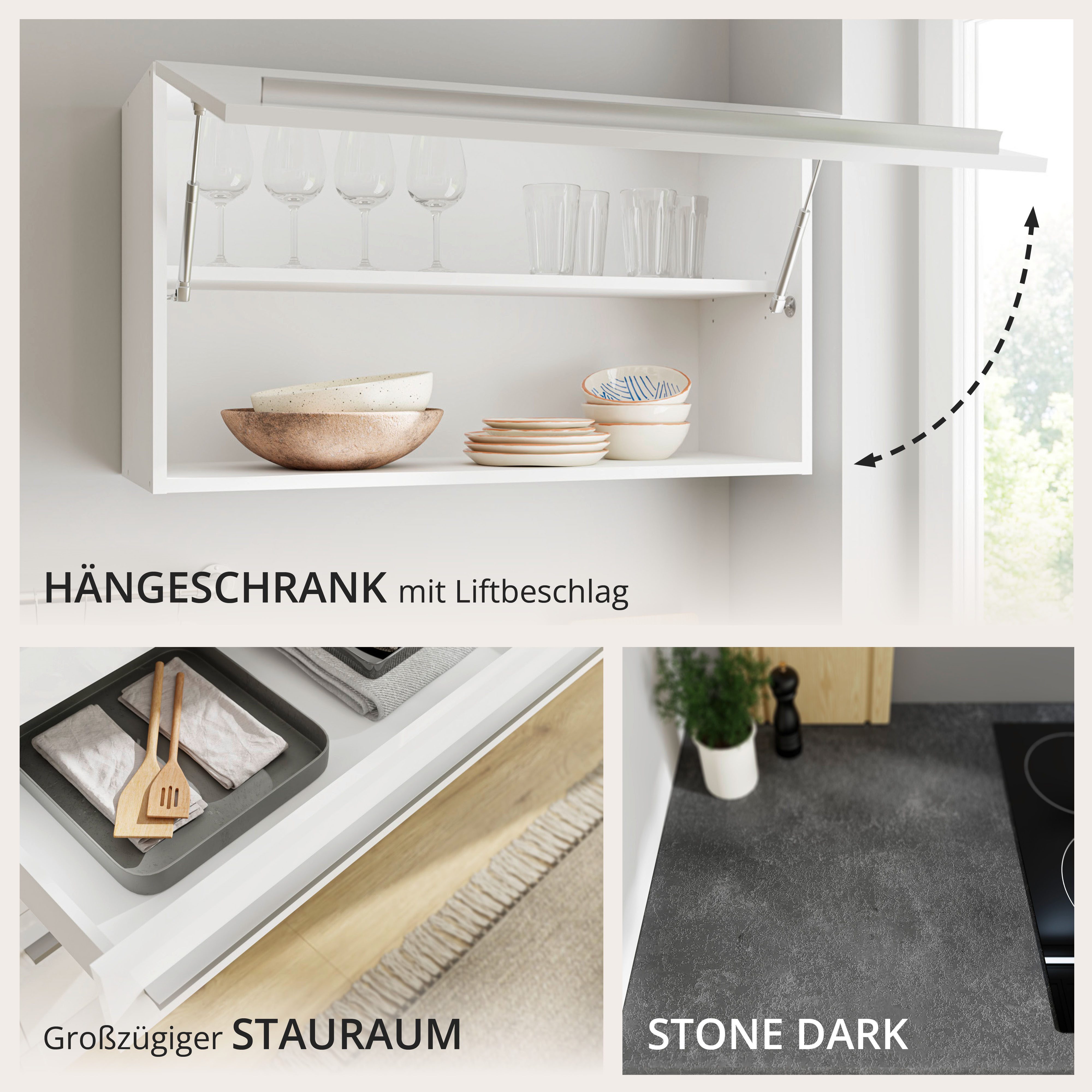 BASIC by Balculina Küchenzeile Jazz, Breite 320 cm, wahlweise mit E-Geräten