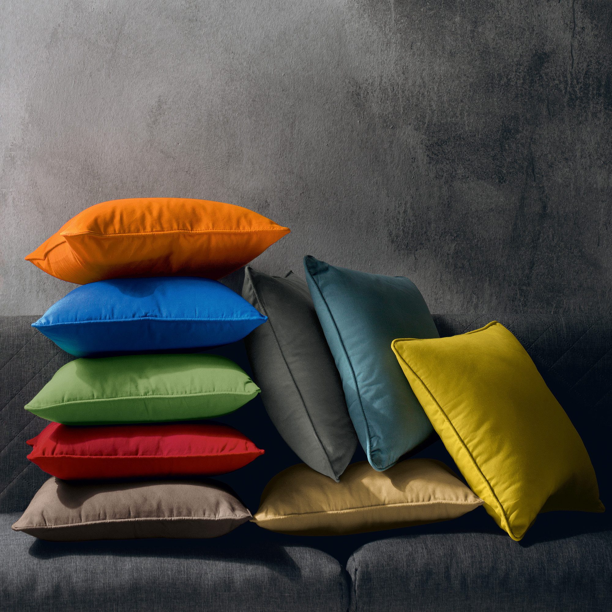 REDBEST Dekokissen Kissen gefüllt, Baumwolle Uni