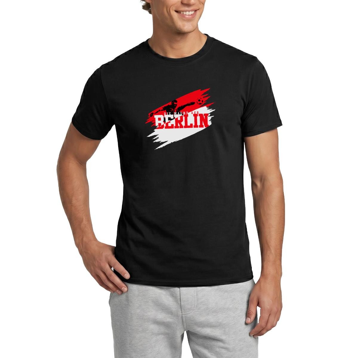 T-Shirt Die Macht Aus Berlin Rot-Weiß Fußball Fan Männer T-Shirt