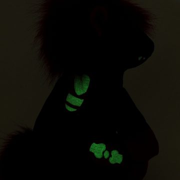 Corimori Kuscheltier Grusel Plüsch-Stofffigur "Doomy" Zombie-Einhorn (Packung), leuchtet im Dunkeln, Halloween, Plüschtier, 29cm, anthrazit - rot