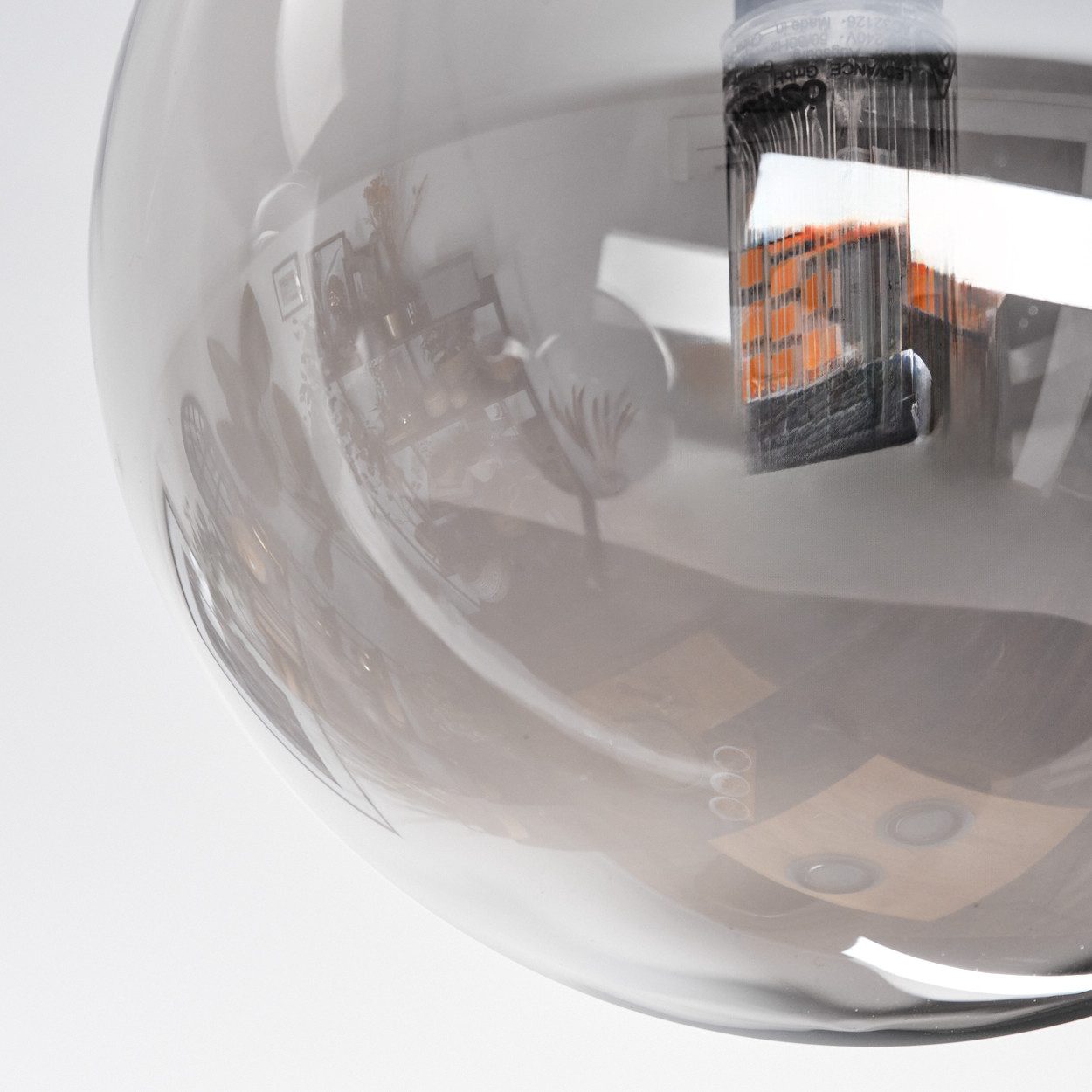 hofstein Deckenleuchte Deckenlampe aus Metall/Glas in Schwarz/Rauchfarben, ohne Leuchtmittel, Deckenleuchte im Retro/Vintage-Design (Schirme Ø 12 cm), 3 x G9