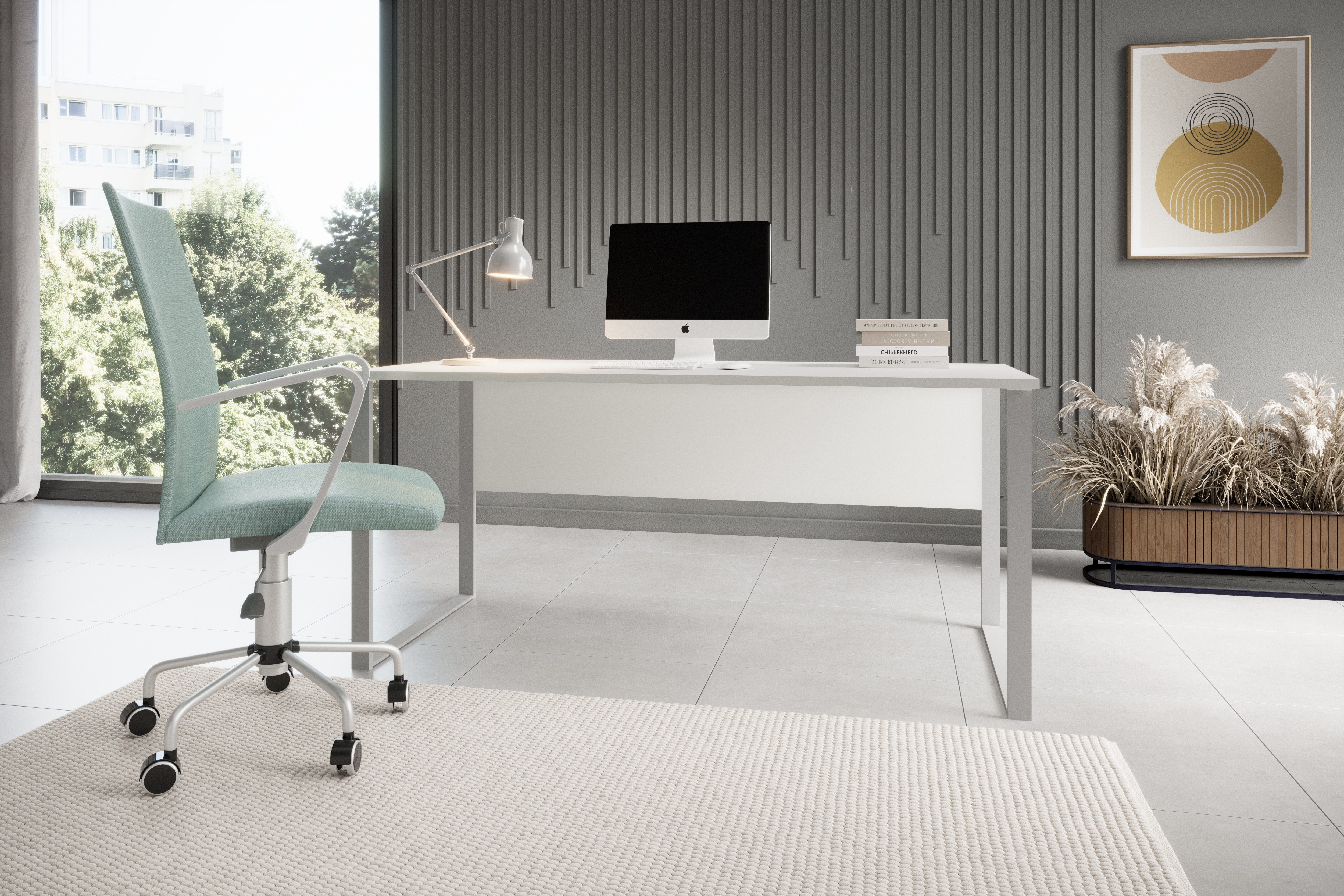 BEGA OFFICE Schreibtisch Amanda (1-St), Kabeldurchlass, Metallkufen, Breite 170 cm