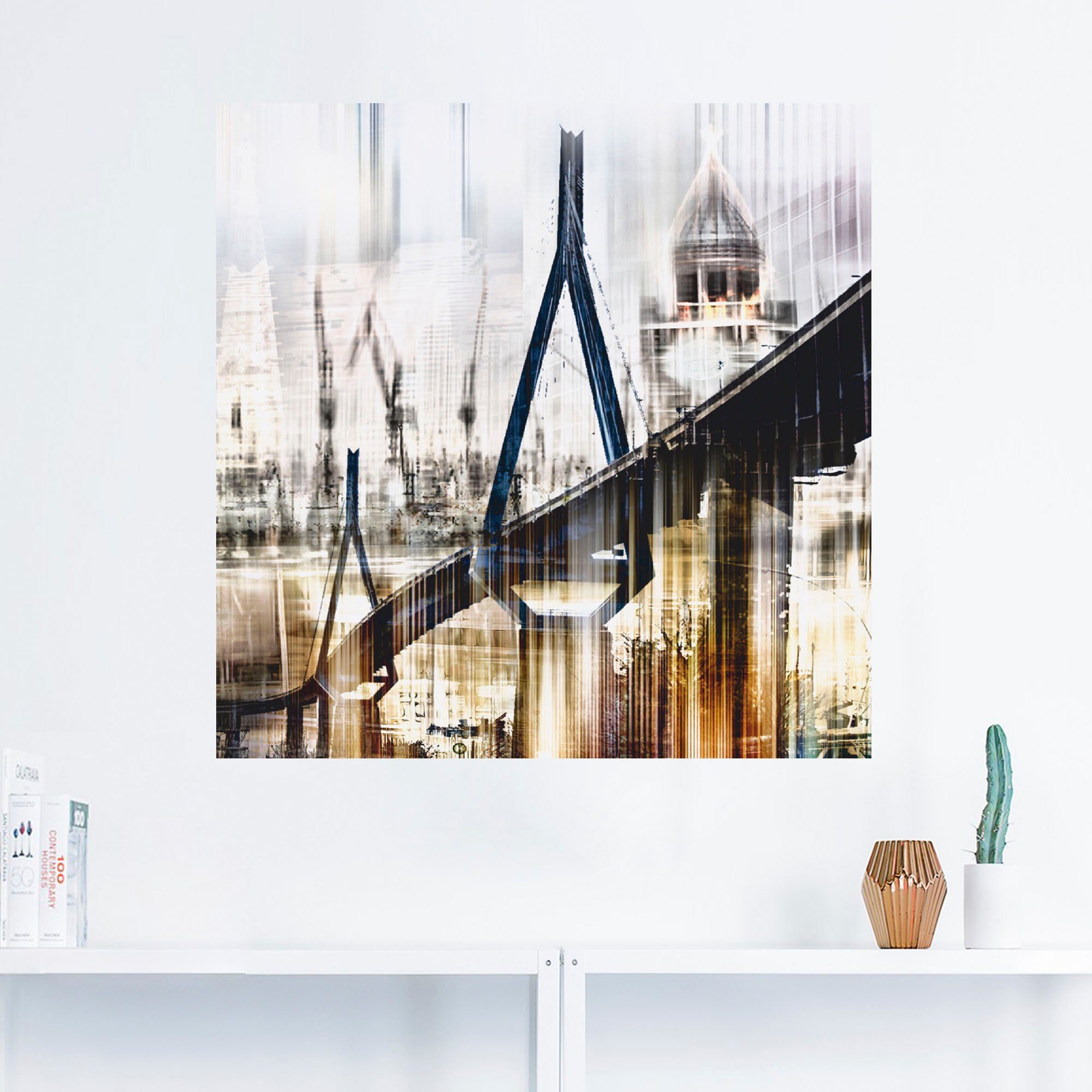 Collage Deutschland III, Hamburg Größen als Leinwandbild, versch. Artland Wandaufkleber oder Wandbild in Skyline St), (1 Poster