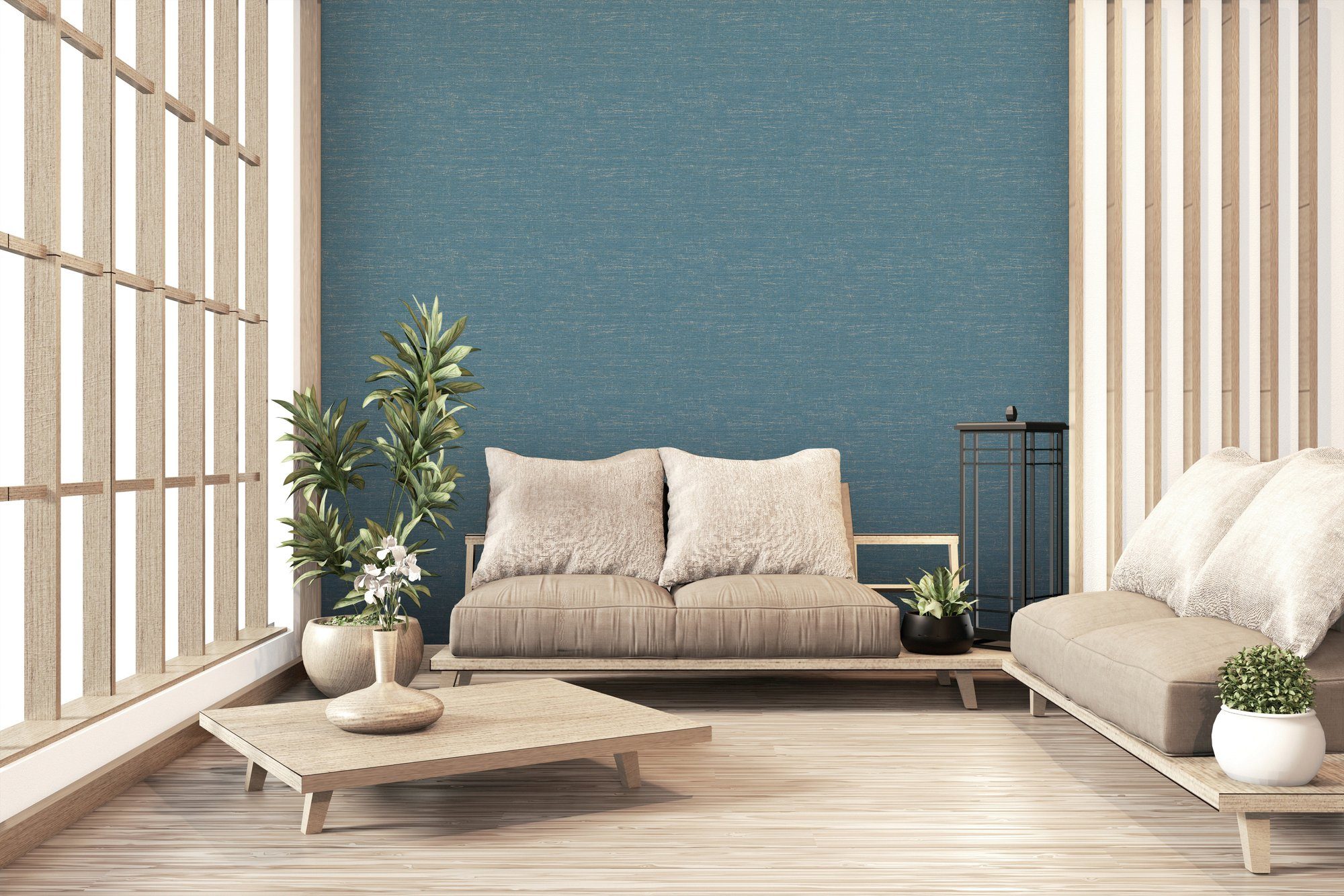 Bricoflor Blaue Tapete Im Used Look Vintage Vliestapete Einfarbig für Wohnz günstig online kaufen