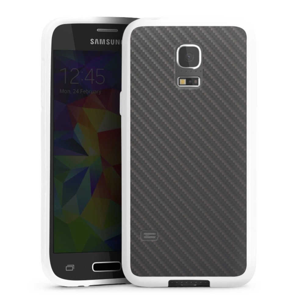 DeinDesign Handyhülle Carbon, Hülle Metallic Look Carbon Muster