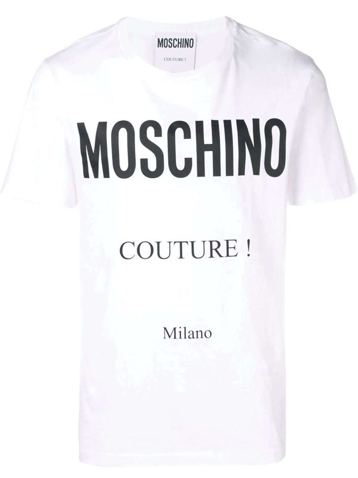 Moschino T-Shirt COUTURE Milano T-shirt Logo Printed Tee Shirt Top Unisex " Couture! Milano "