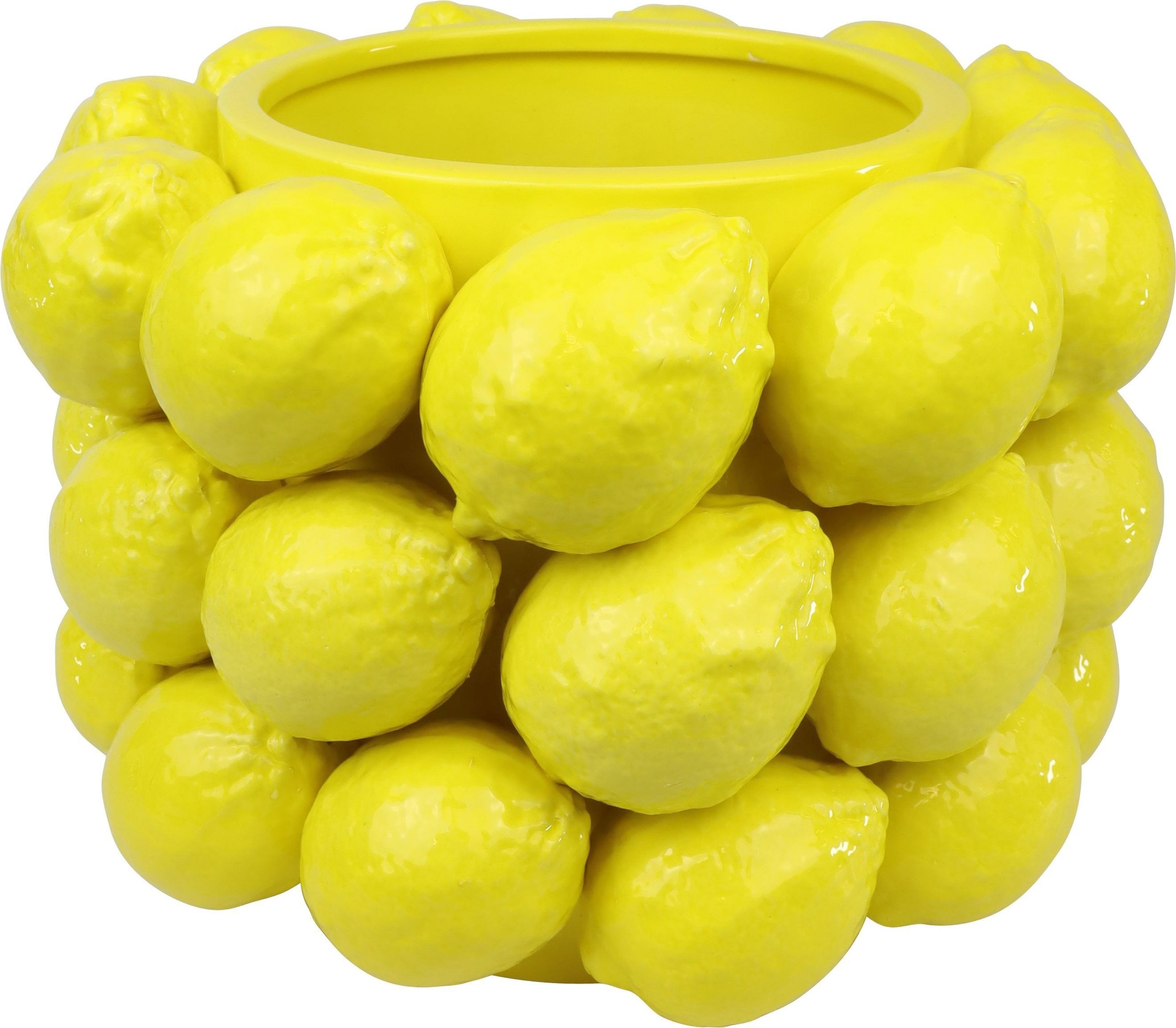 FURNARO Übertopf, handgefertigt in Zitronendesign, aus Keramik ca. 26cm