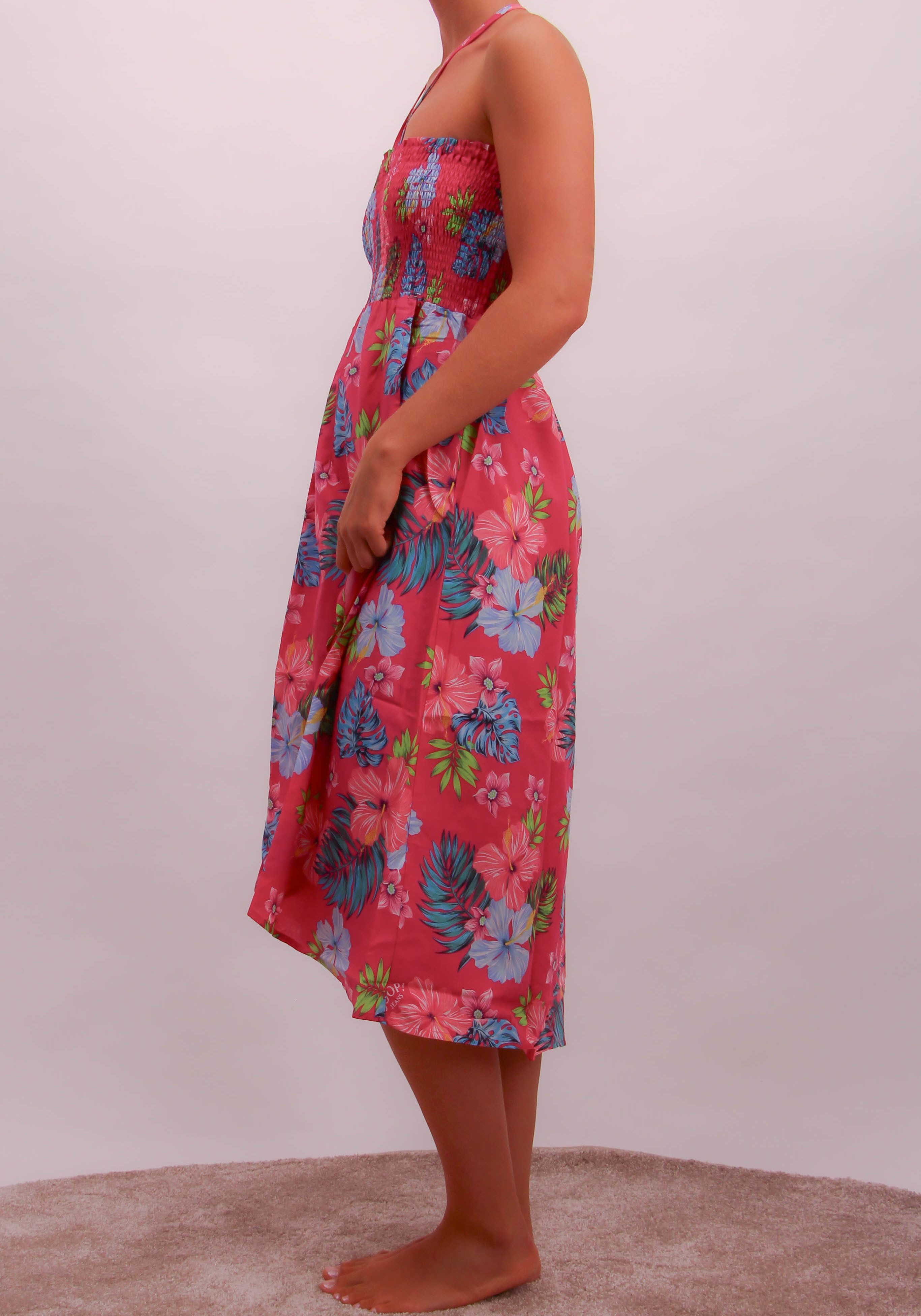 Joop Jeans Strandkleid JEANS! HIBISCUS mit Wickel-Stil im Rockteil, aus Baumwollmischung