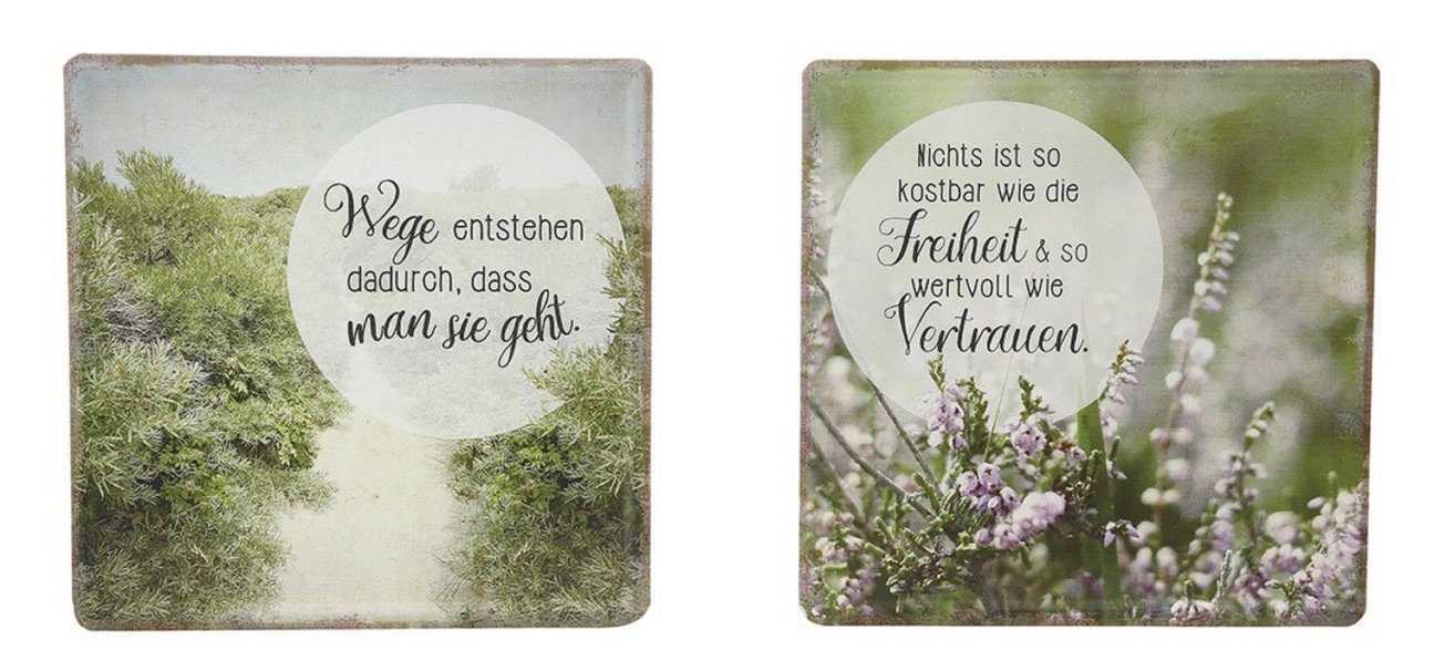 GILDE Wandbild, Sprüche, Wandbild Metallschild im Foto Stil mit Poesie Modell Wege en