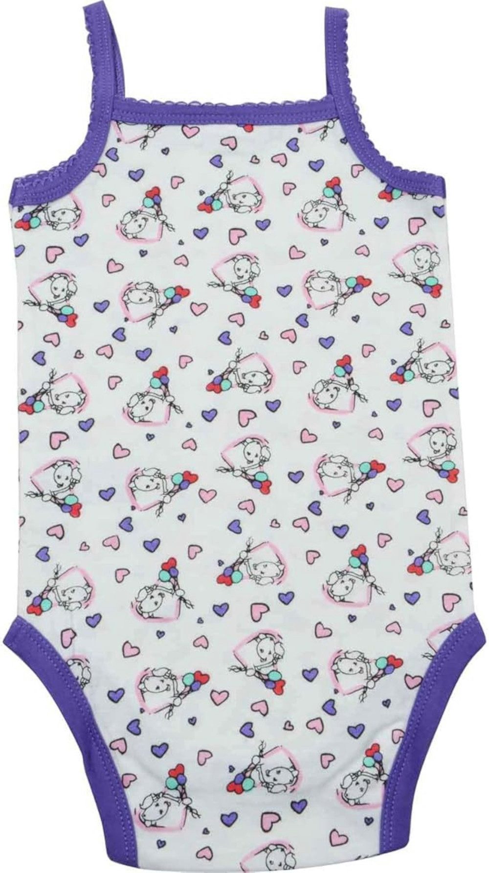 UE Stock GmbH Sleepshirt 2er Set Pummel Friends Baby Body Unisex 74 80 Weiß Lila Ärmellos