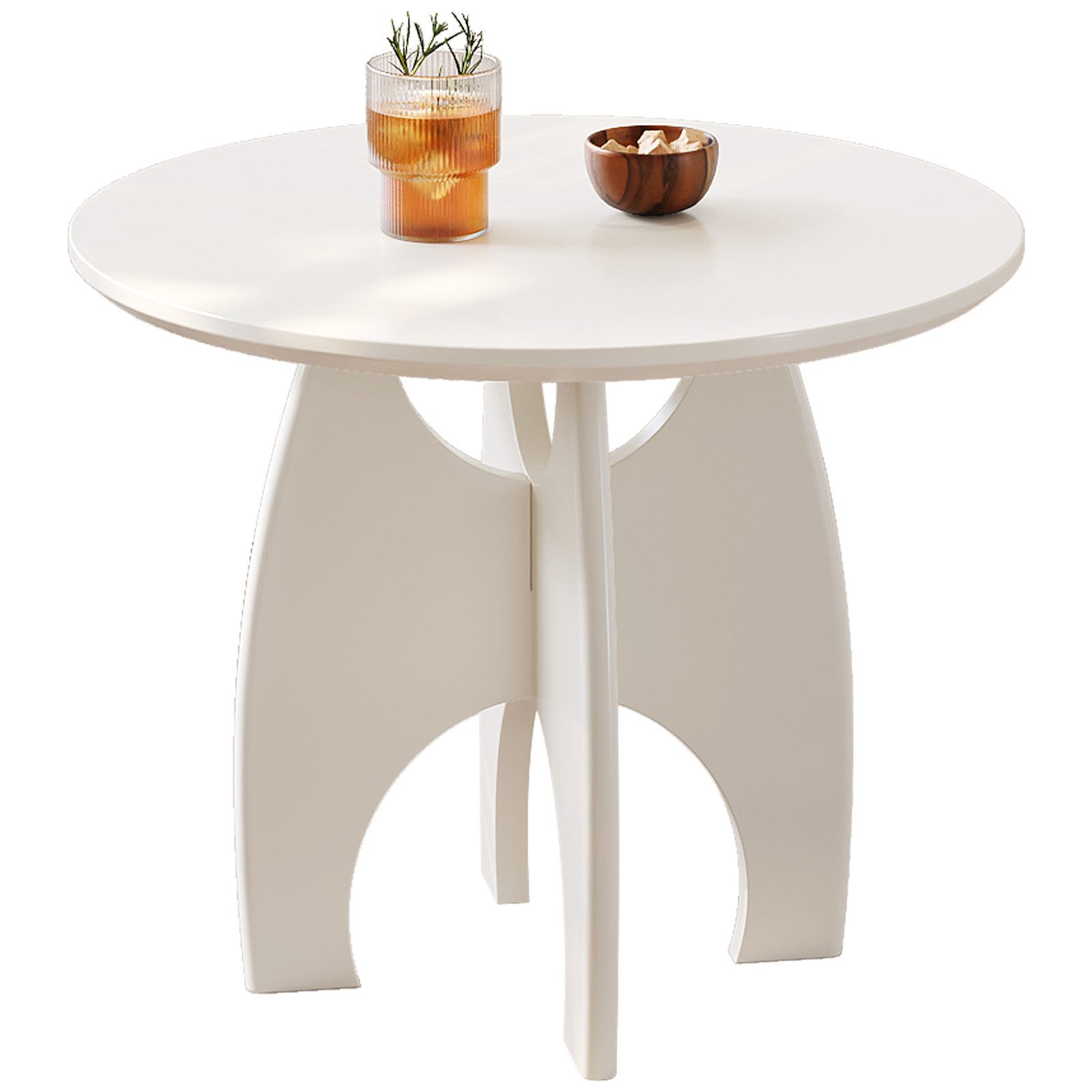 Guyii Beistelltisch Eleganter Cremeweiß – Sofa, Kaffee- & Deko-Tisch (1-St)