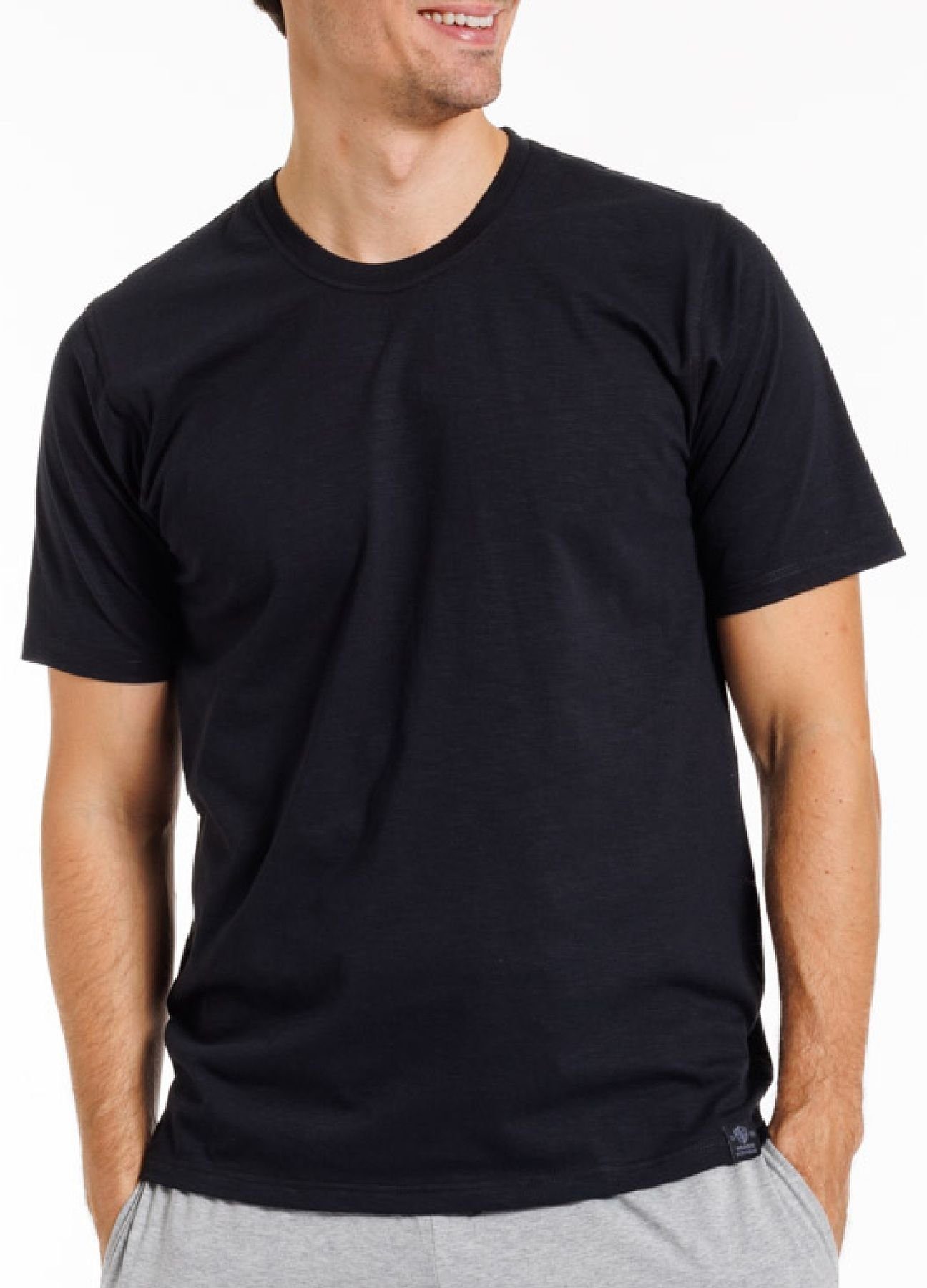 HAASIS Bodywear 1919 T-Shirt Herren Slub T-Shirt 77121153-L (Packung, 1-tlg., 1er Pack) Optimale Passform, pflegeleicht, formbeständig, strapazierfähig
