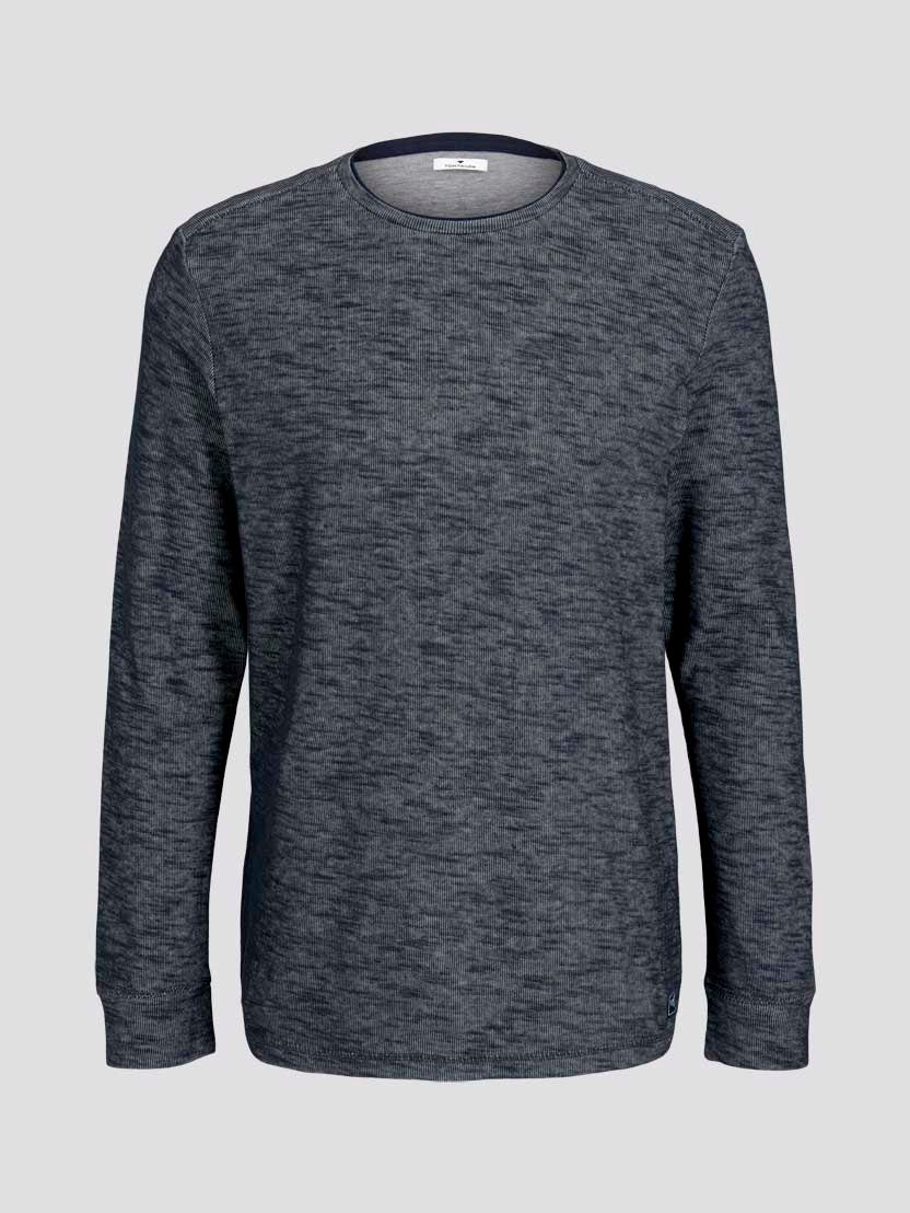 TOM TAILOR Rundhalsshirt Double Face Longsleeve günstig online kaufen