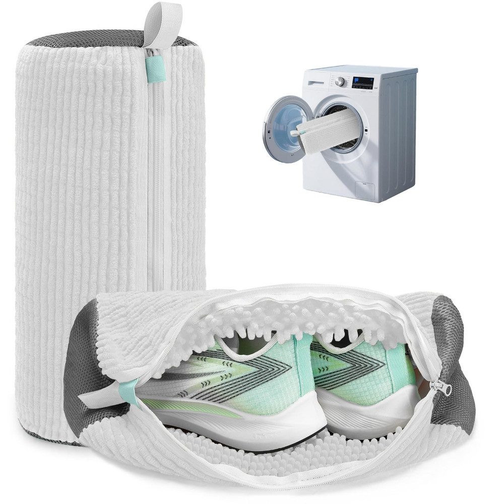 Blusmart Wäschesack Schuhwaschbeutel Waschmaschine, Wiederverwendbar (Automatische Reinigung, Plüsch Wäschesack, 2 St., 360° Reinigungsflusen), Für Schuhe, Sneaker, Tennisschuhe