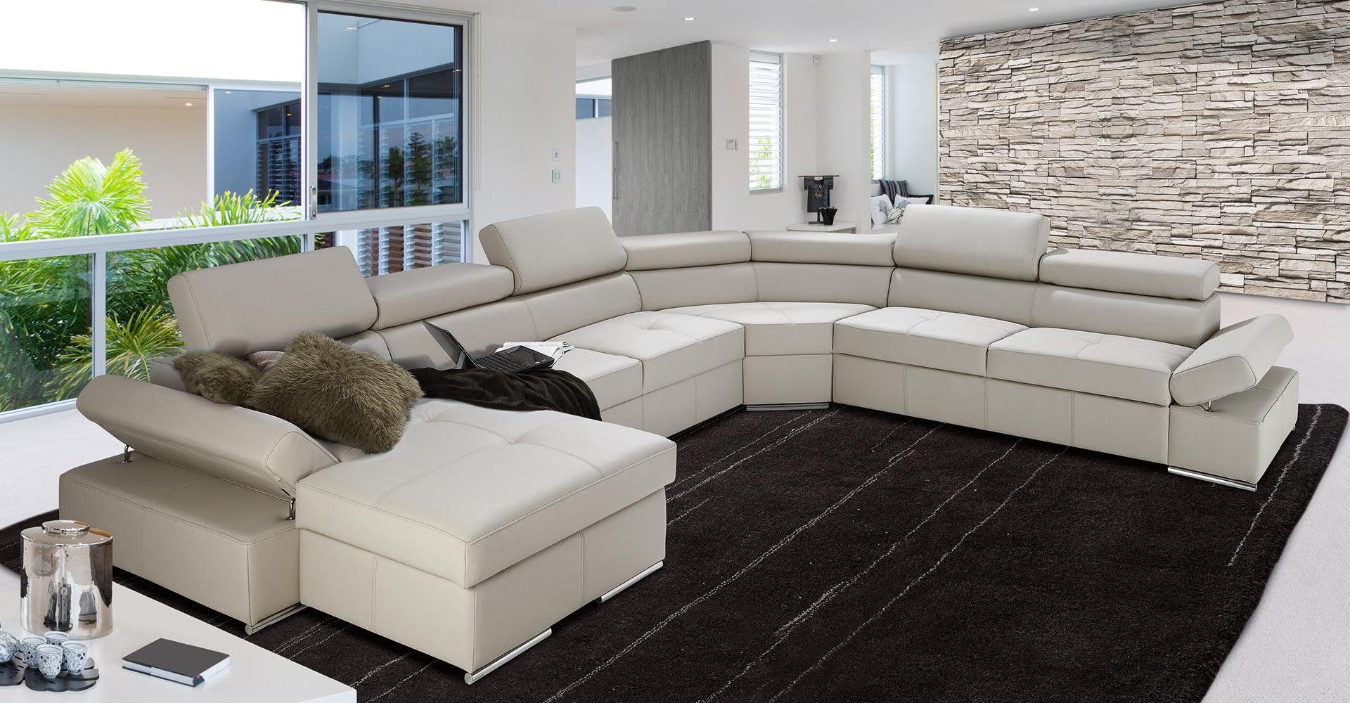 JVmoebel Ecksofa, XXL Wohnlandschaft Sofa Couch Polster Design Eck Garnitur Sofas 100% Beige