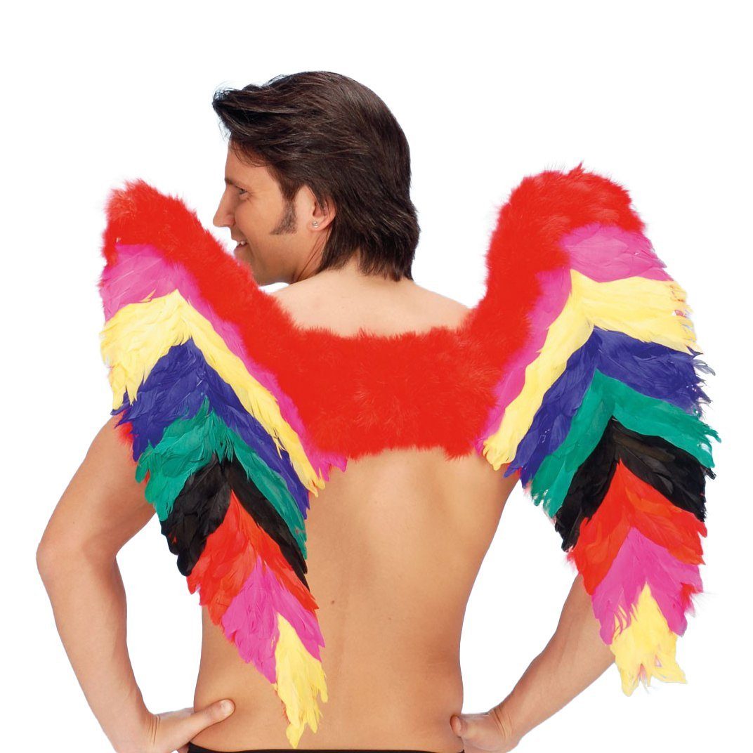 Kostüm-Flügel Rainbow Federflügel Kostümflügel Fasching Karneval