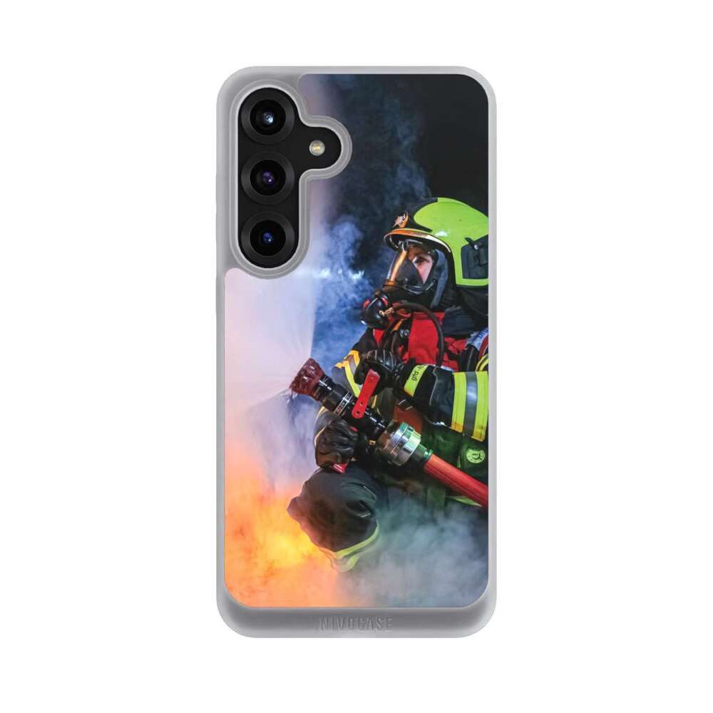 NIVOCASE Handyhülle Feuerwehr Feuer Lebensretter Innenangriff, Samsung Galaxy S25+ Handyhülle Hülle NIVOpure Case Frozen