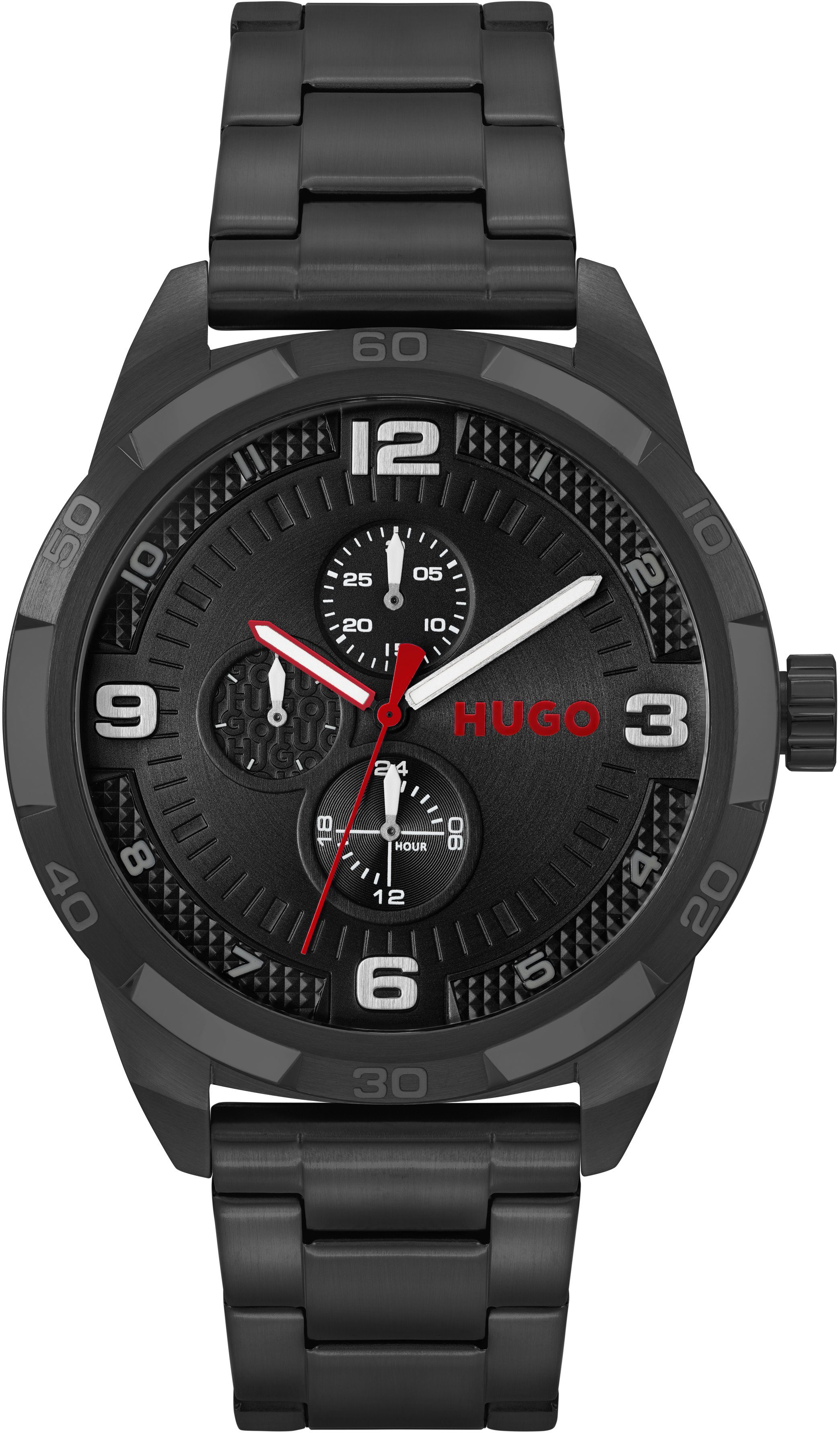 HUGO Multifunktionsuhr #GRIP, 1530279, Quarzuhr, Armbanduhr, Herrenuhr, Datum